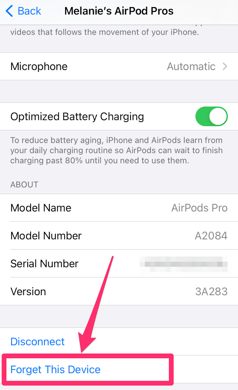 iPhone AirPods Bluetooth menu