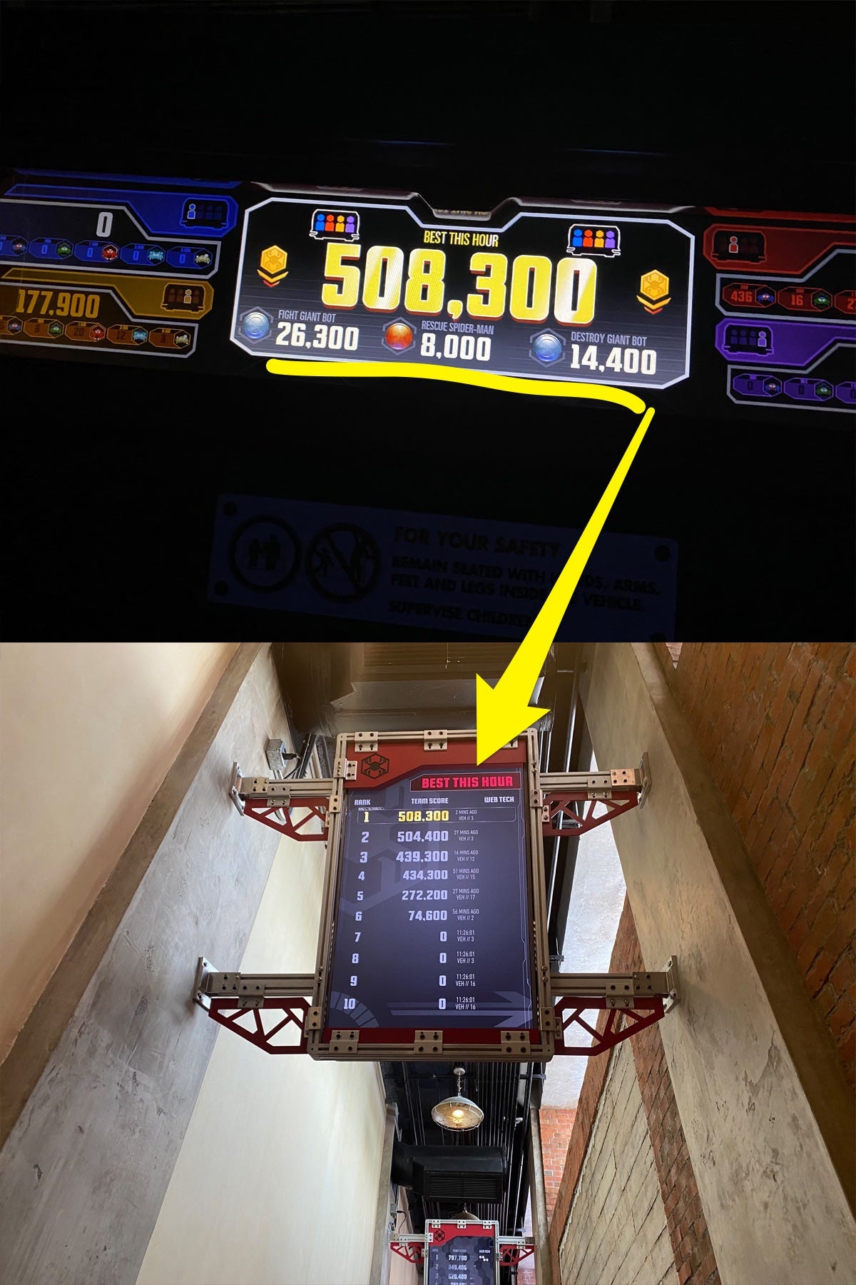 avengers campus web slinger score
