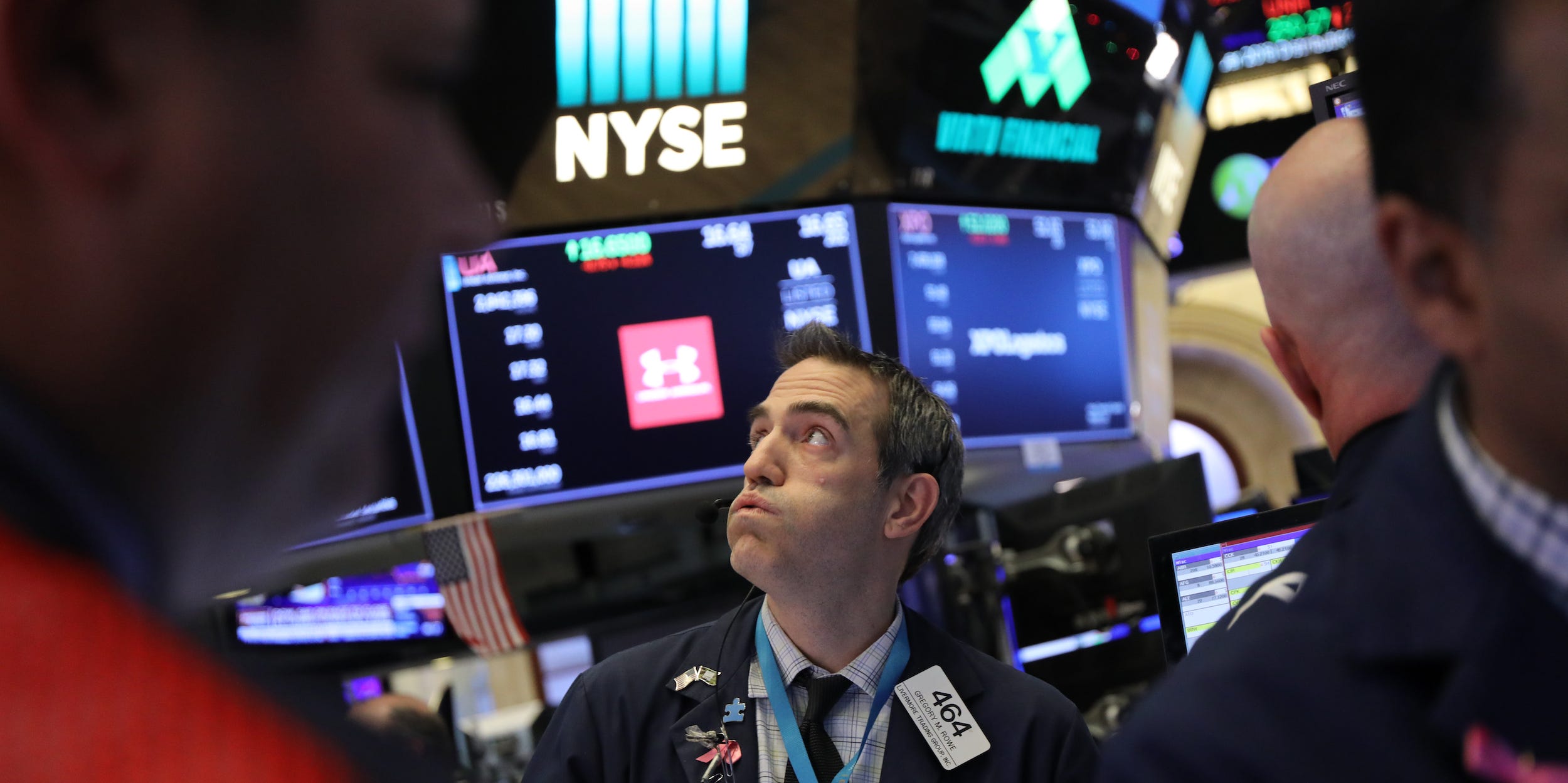 Trader on the floor of the New York Stock Exchange