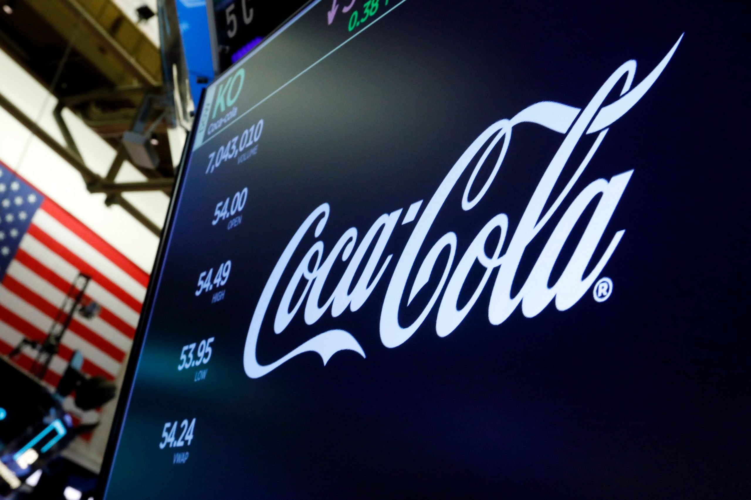 Coca-Cola Logo on Wall Street