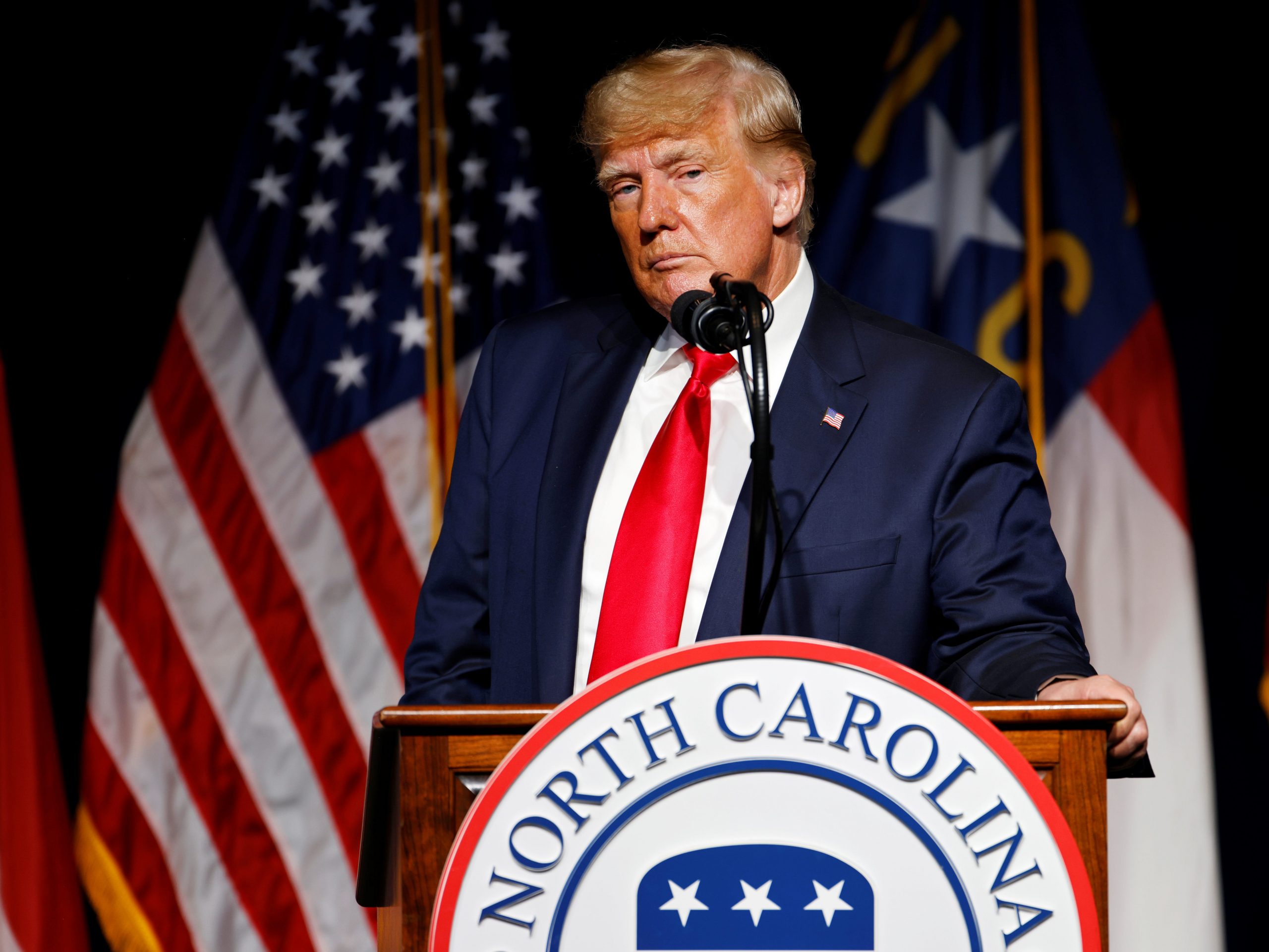 Former President Donald J. Trump in North Carolina on Saturday.