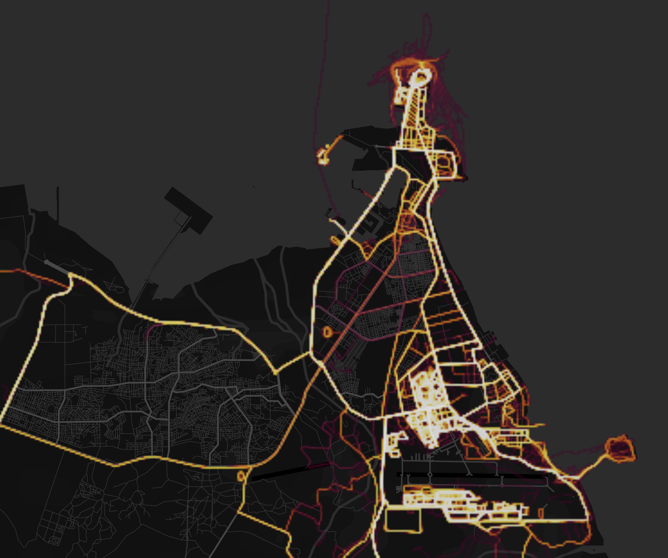 Djibouti Strava heat map