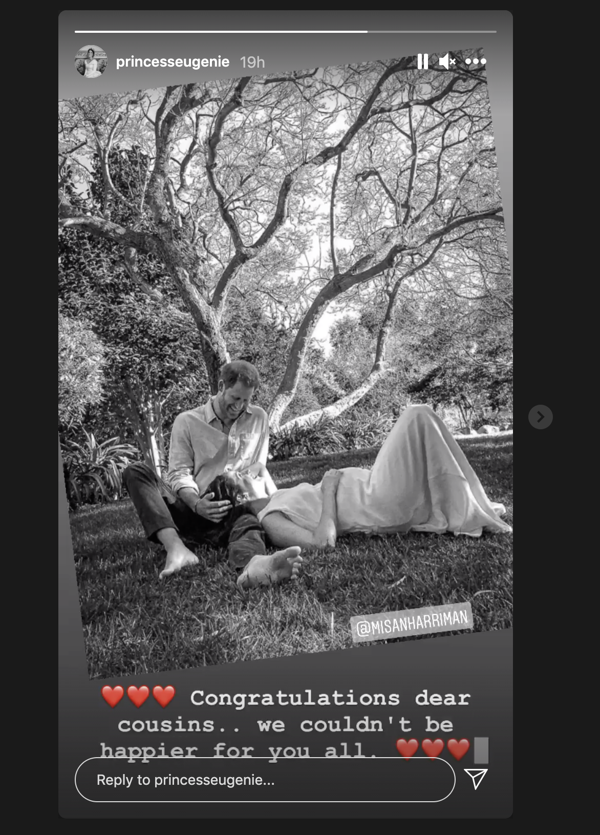 princess eugenie congrats