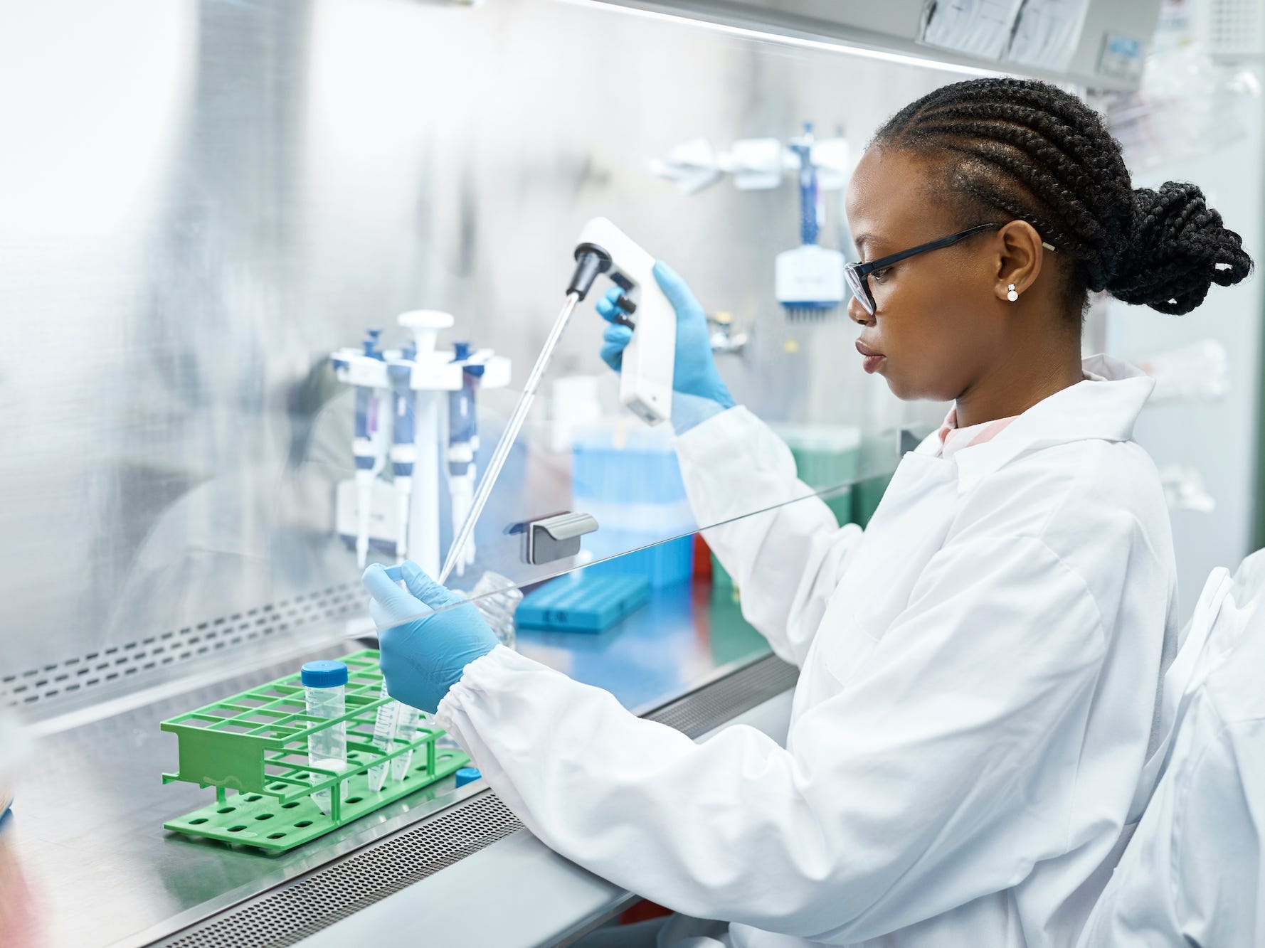 Scientist working in lab