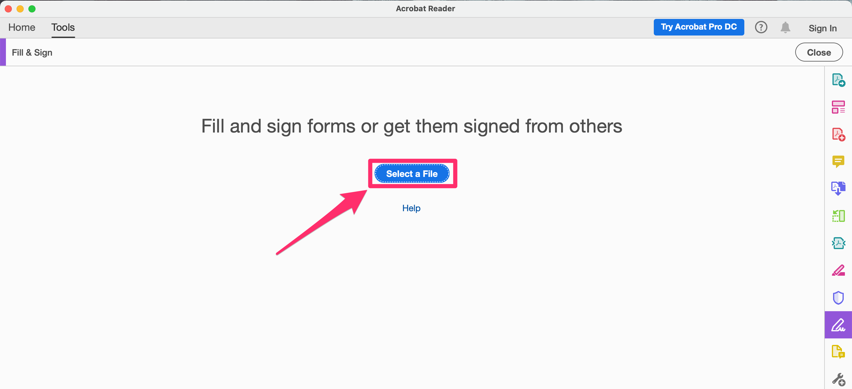 Adobe Acrobat Reader fill & sign page