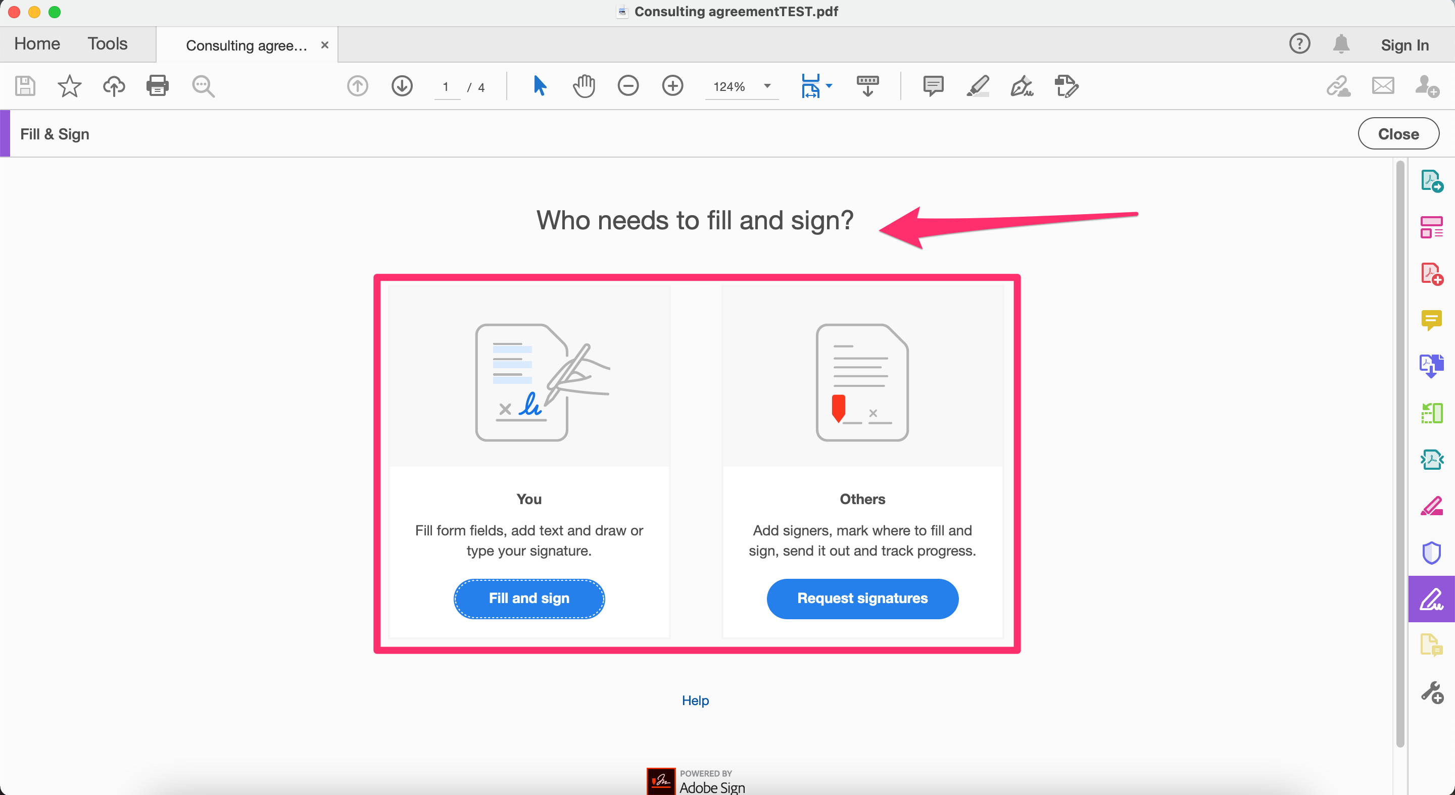 Adobe Acrobat who needs to fill and sign