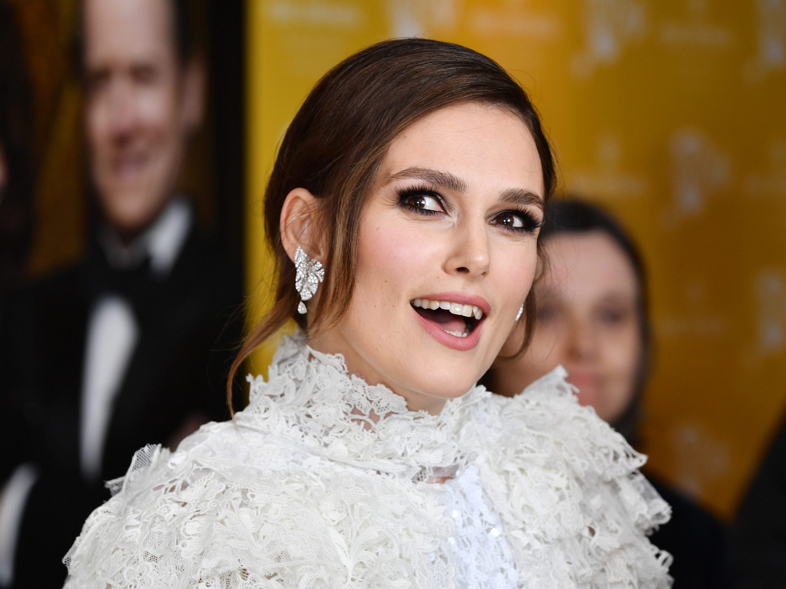 Keira Knightley attends the "Misbehaviour" World Premiere at The Ham Yard Hotel, London.