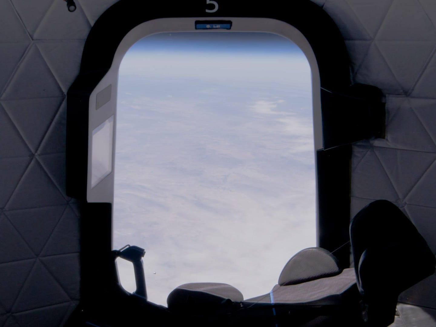 The view from space on New Shepard's 15th flight, April 14, 2021.