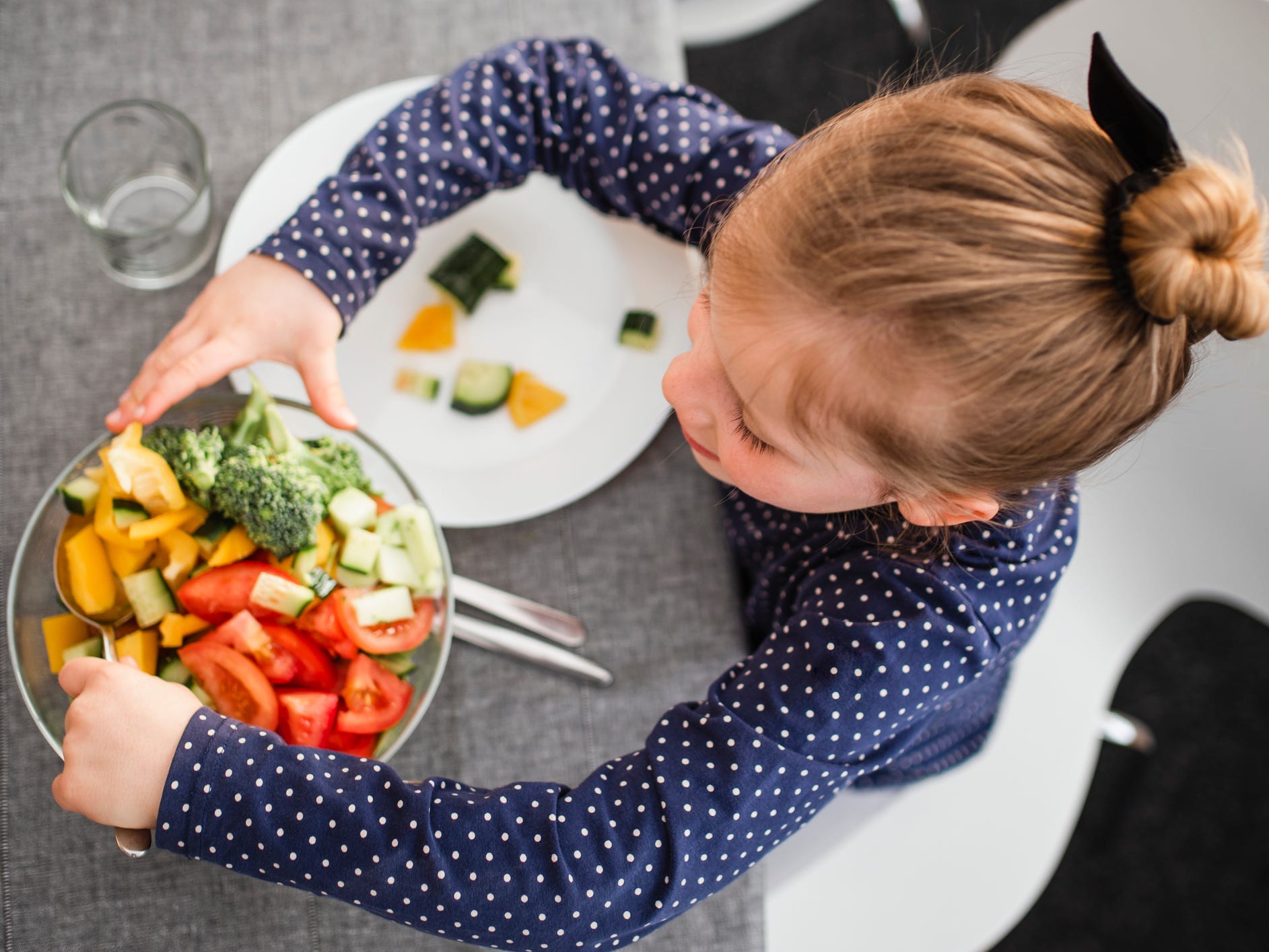 child eating vegetables vegetarian vegan kids