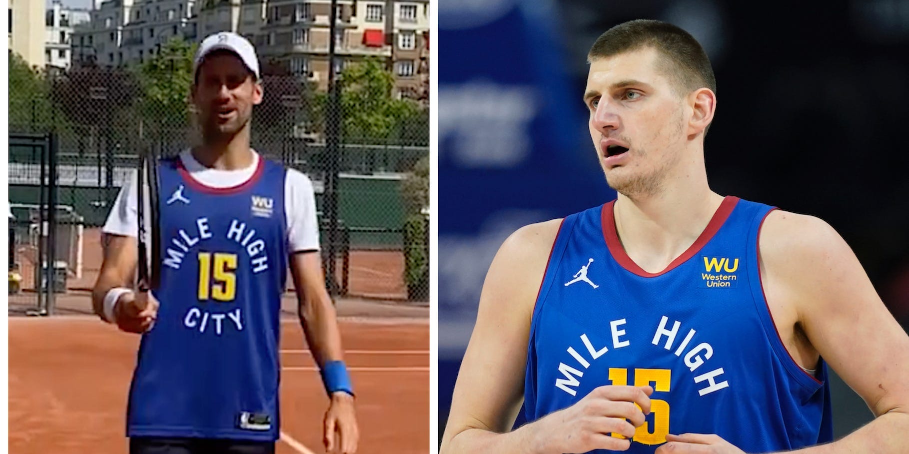 Novak Djokovic side-by-side with Nikola Jokic