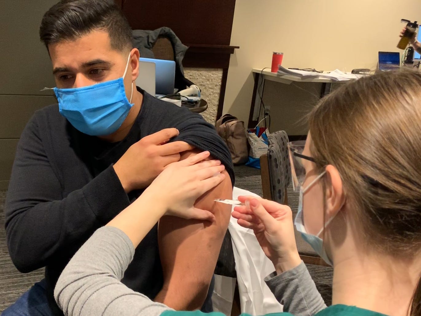 Dr. Rishi Seth of Sanford, gets COVID vaccine
