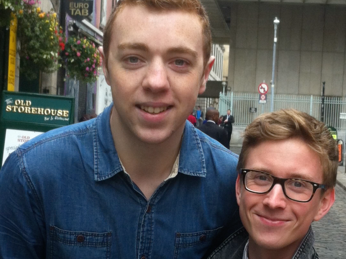 Picture shows Brian with YouTube star Tyler Oakley in Dublin, Ireland in 2012.