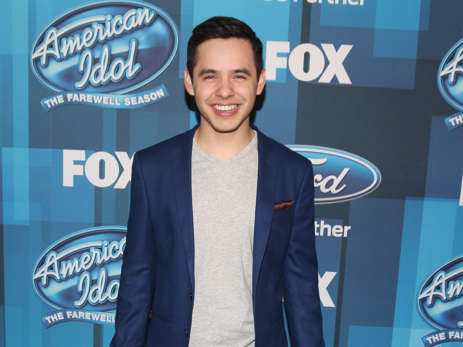 David Archuleta standing in front of FOX's "American Idol" Finale For The Farewell Season