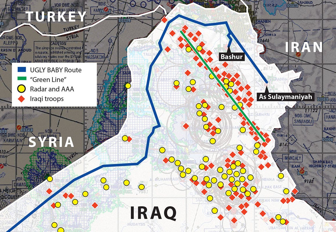 Task Force Viking Iraq insertion route map