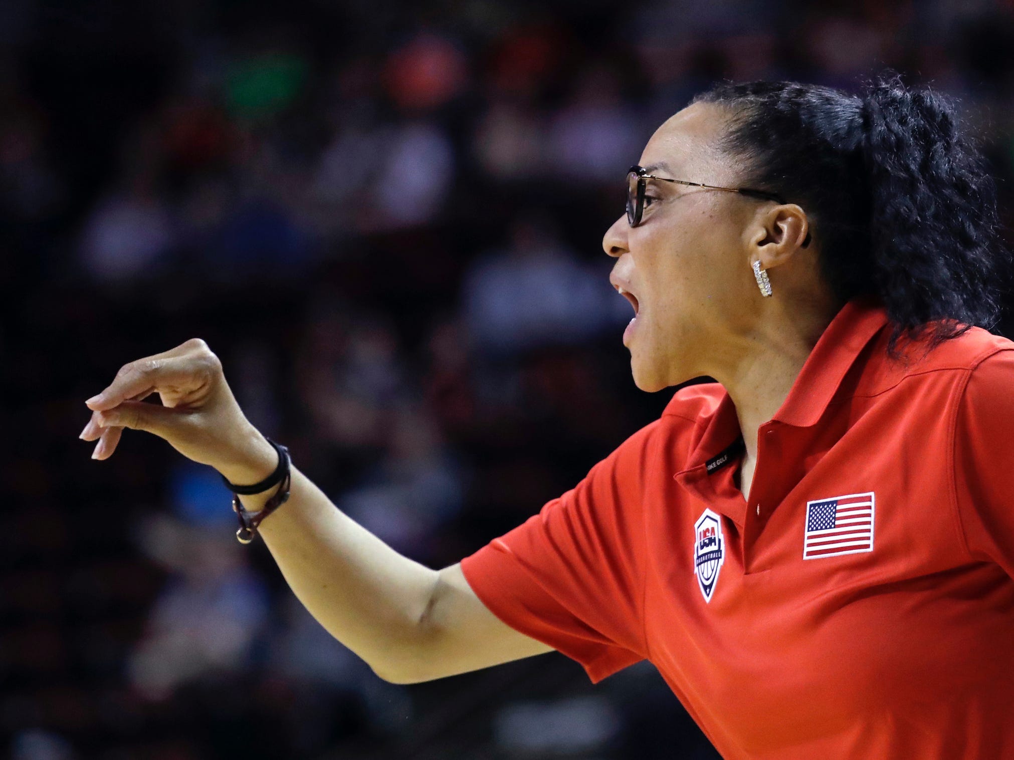 Dawn Staley coaches USA Basketball.