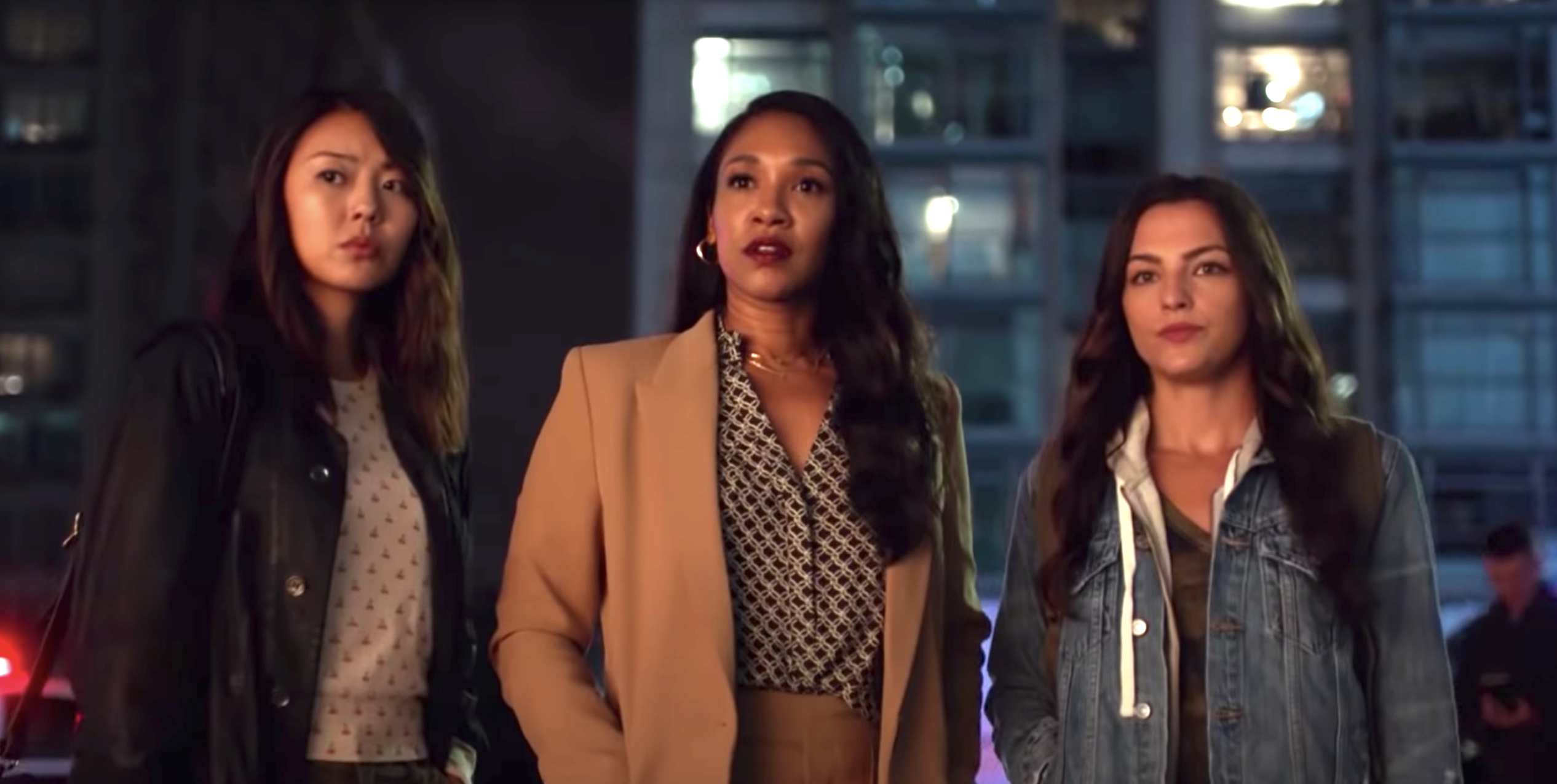 Victoria Park as Kamilla Hwang, Candice Patton as Iris West-Allen, and Kayla Compton as Allegra Garcia on "The Flash."