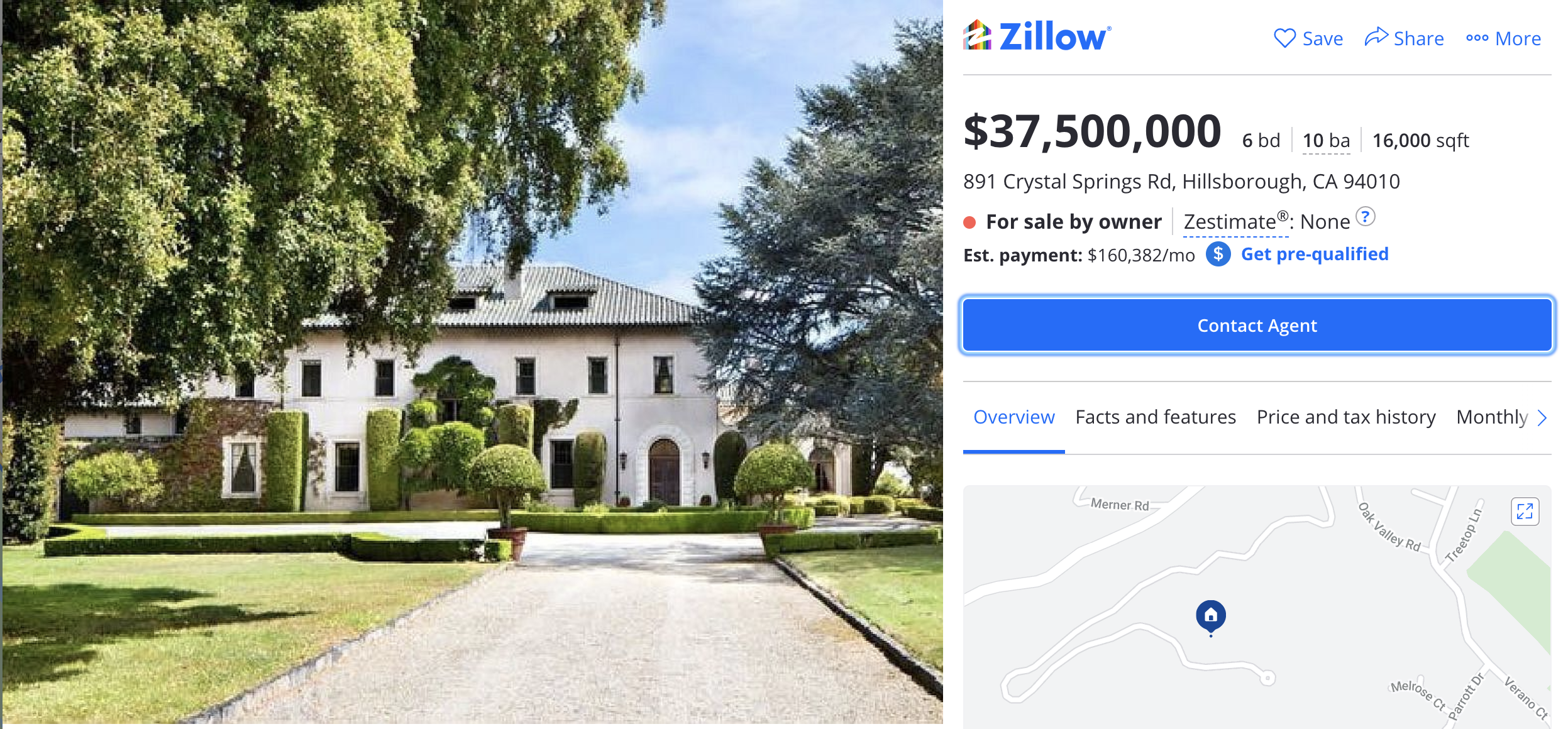 Elon Musk's Bay Area home in a Zillow listing.