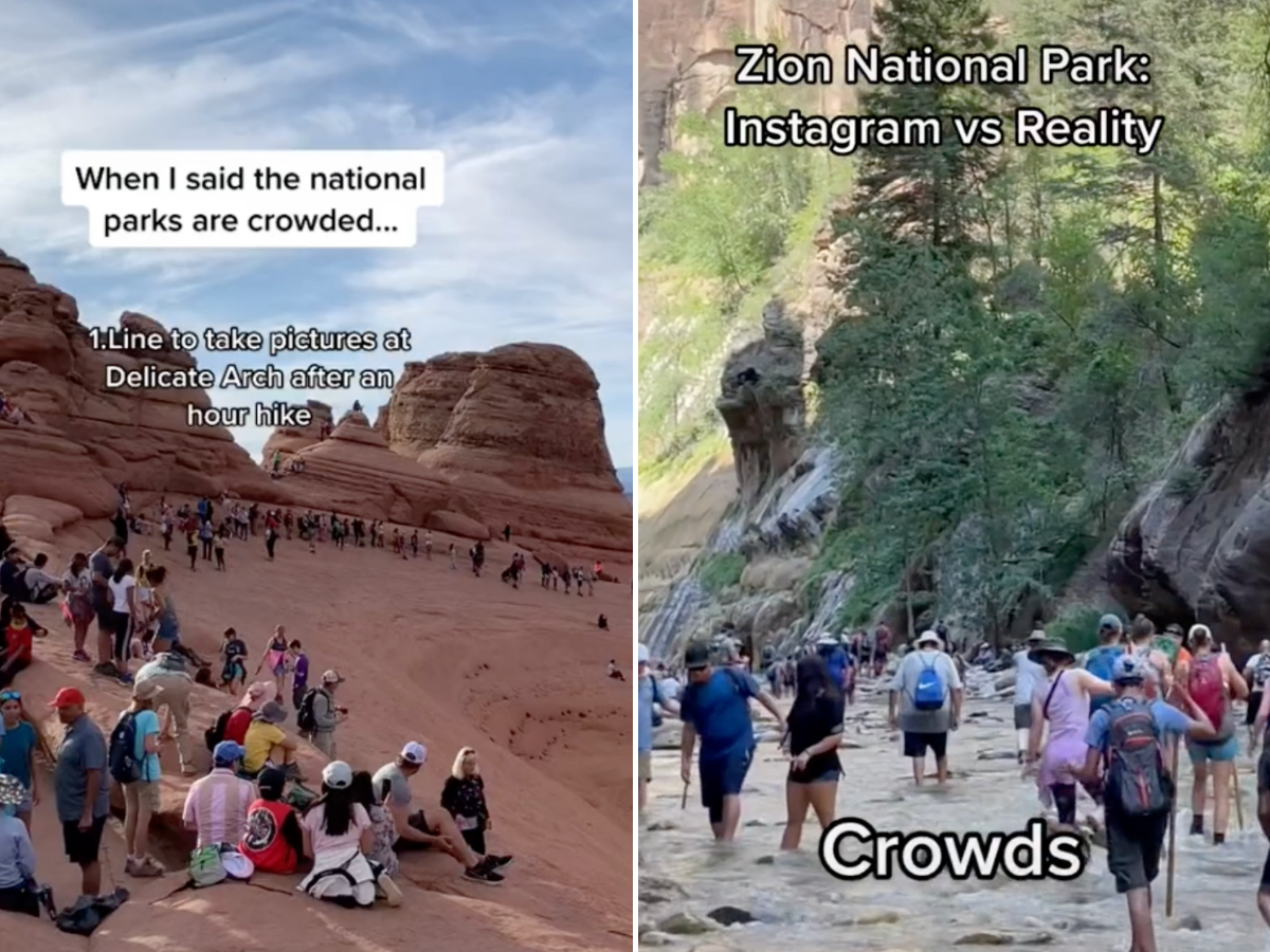 screenshots showcasing the crowds at national parks