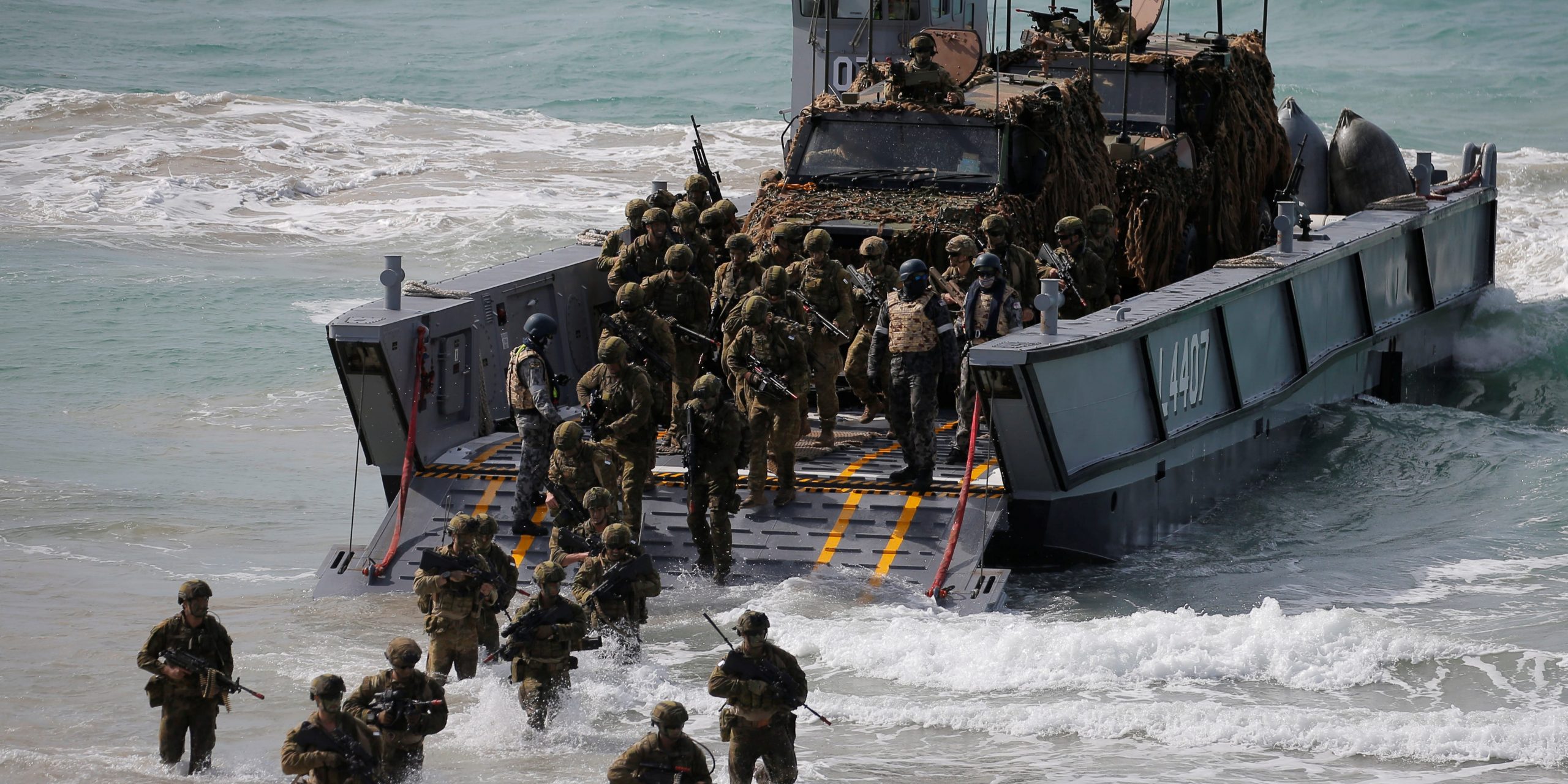 Australia army beach landing