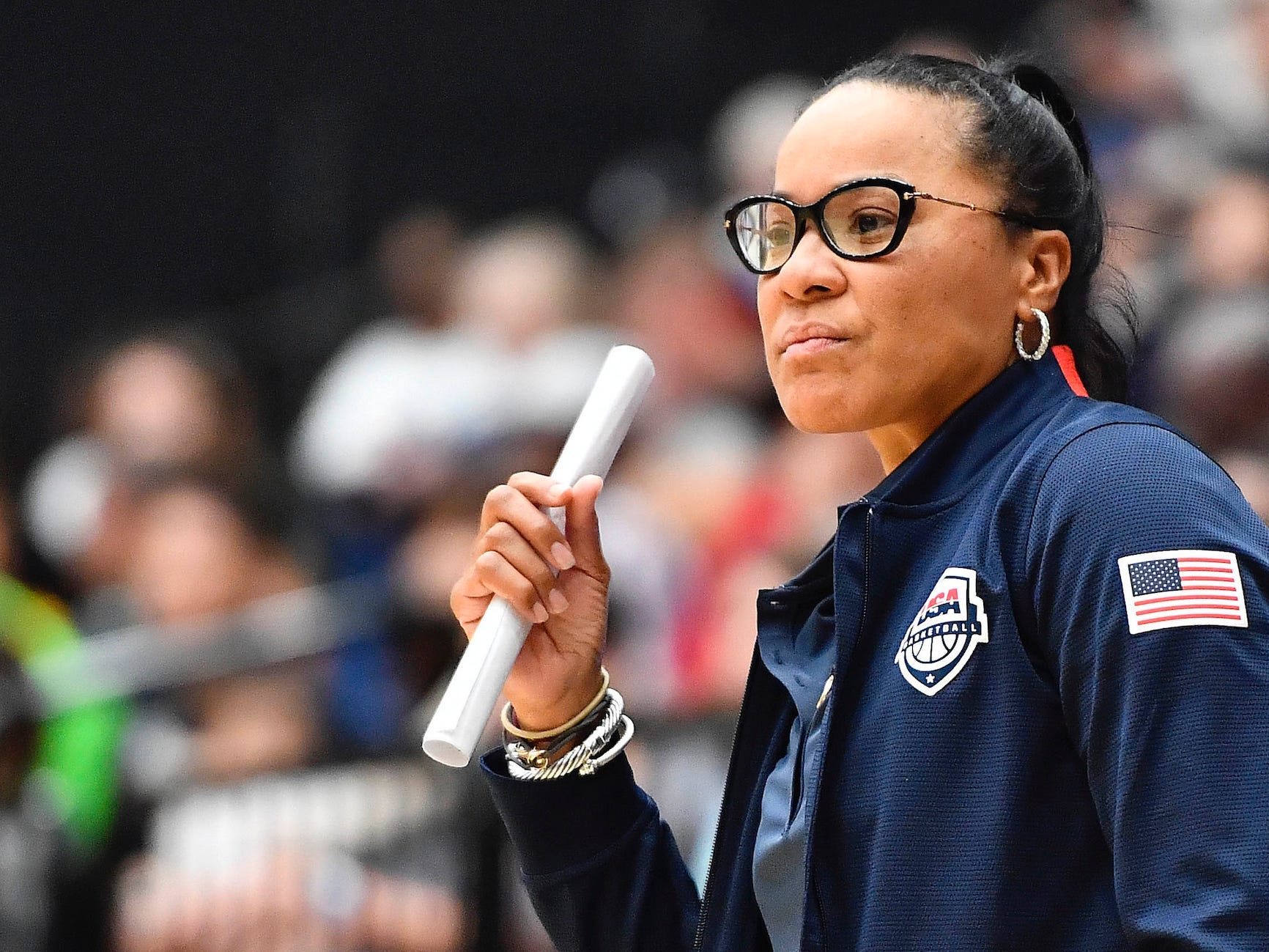 Dawn Staley coaches Team USA.