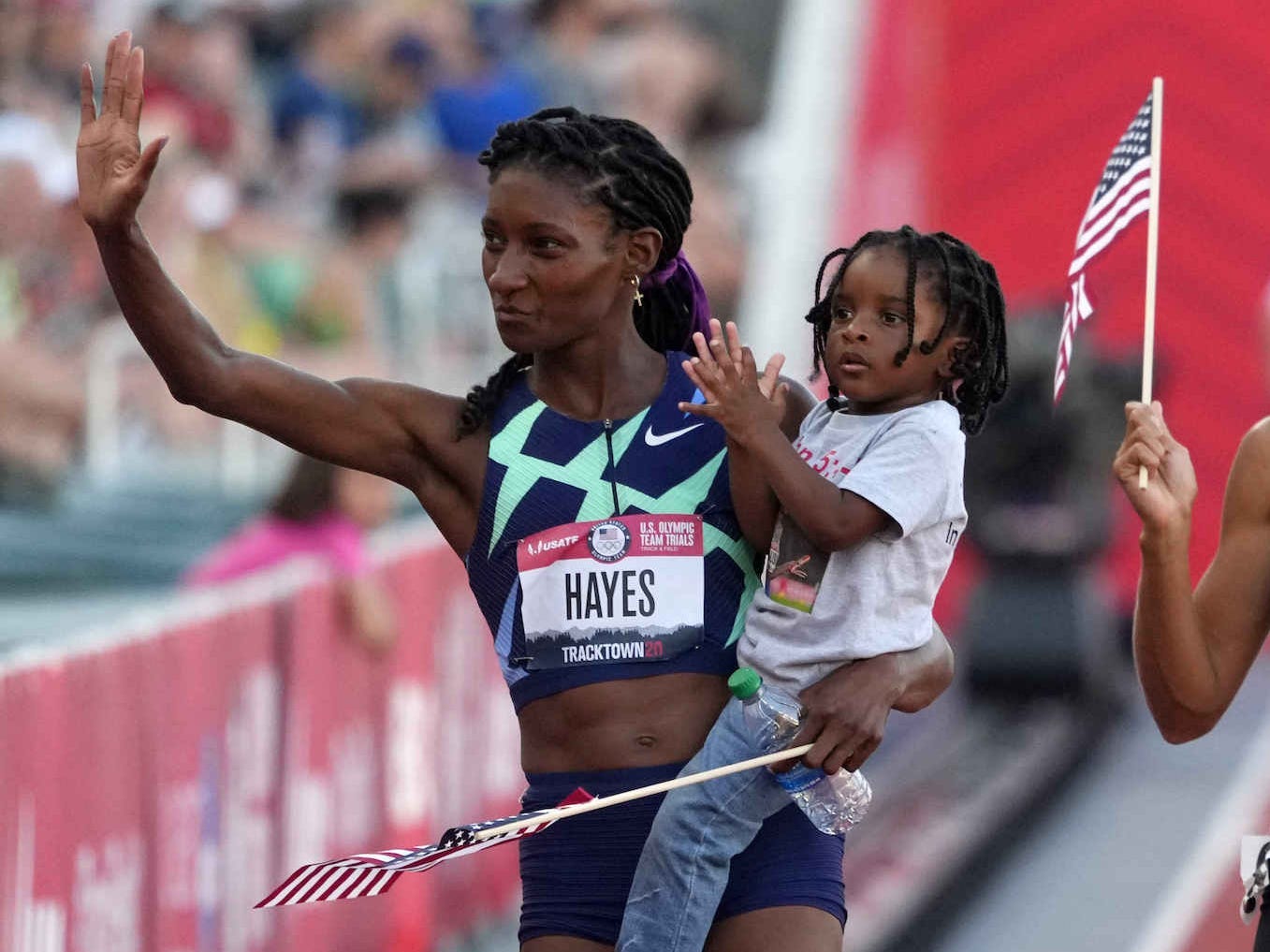 Quanera Hayes (left) holds her son, Demetrius.