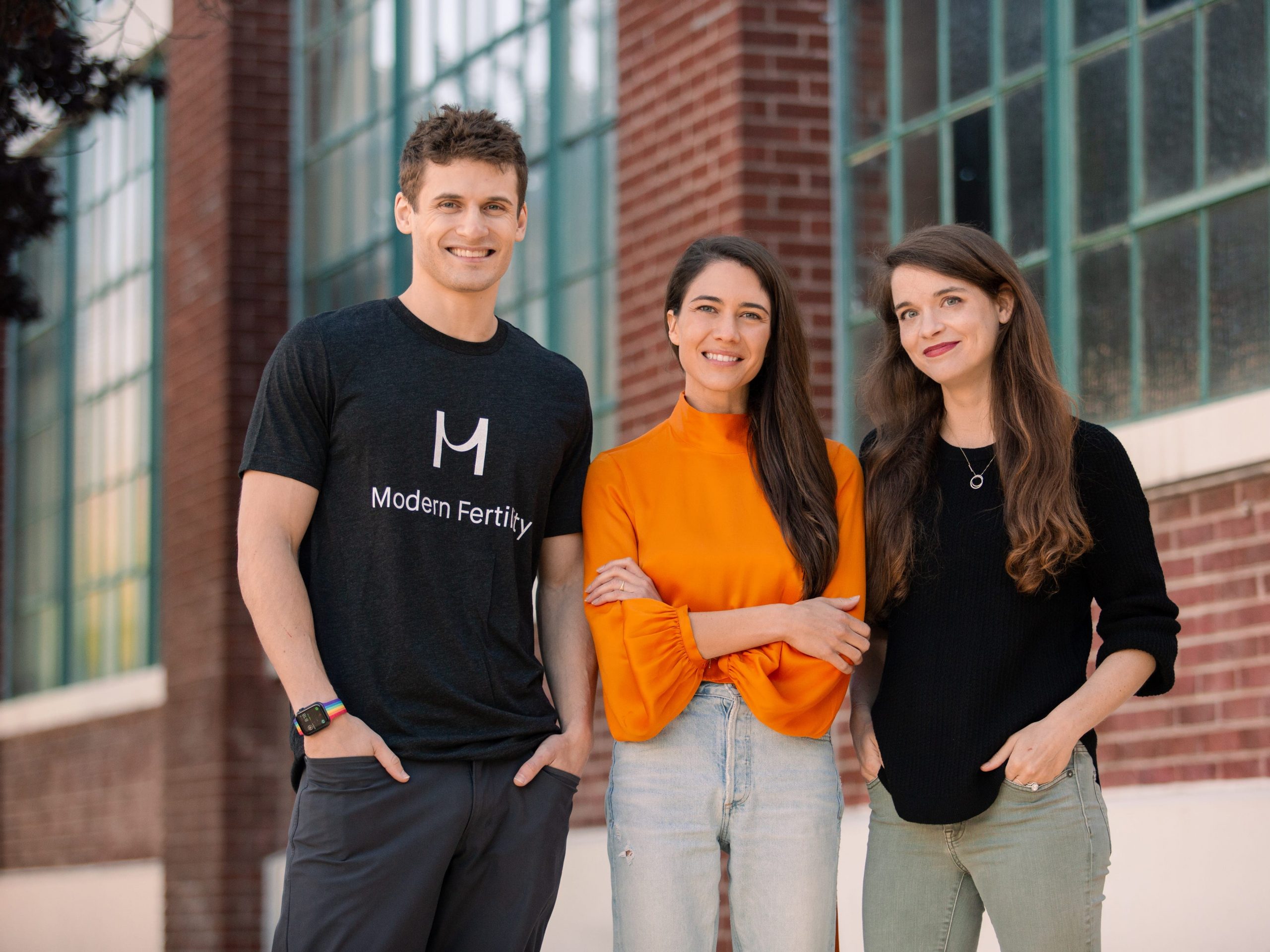 Ro cofounder Zachariah Reitano with Modern Fertility cofounders Afton Vechery (left) and Carly Leahy.