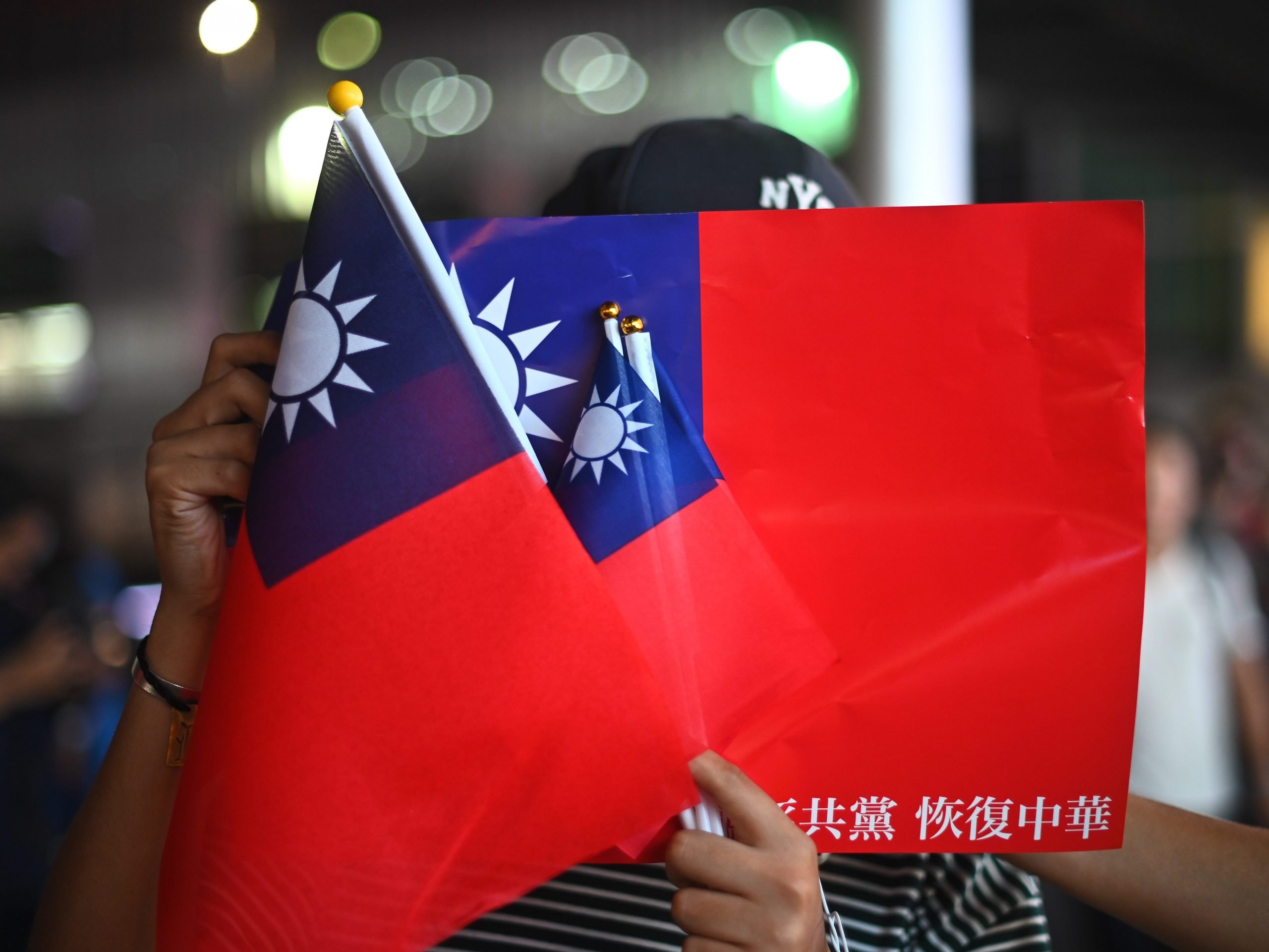 Taiwan flags Hong Kong