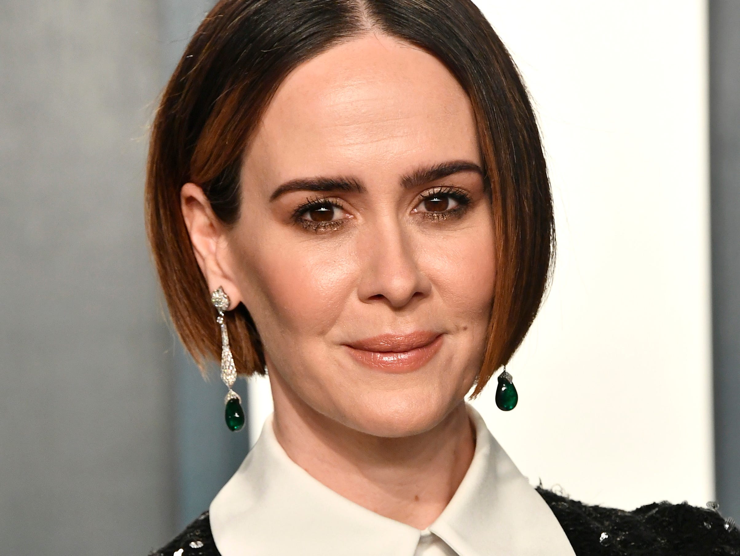 Sarah Paulson on the red carpet at the 2020 Vanity Fair Oscars party.