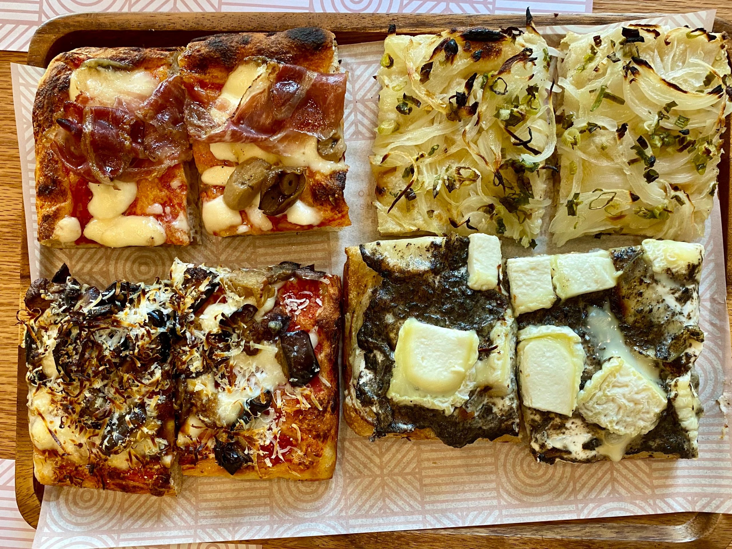 platter of different focaccia breads at La Fabbrica Italiana in Dubai
