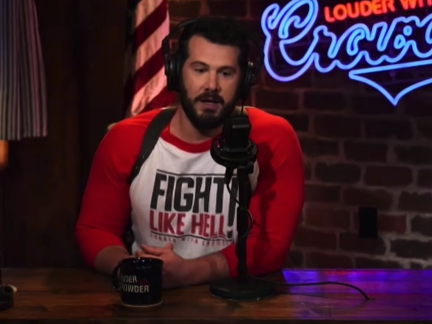 Steven Crowder on his YouTube show right before seeing Sam Seder