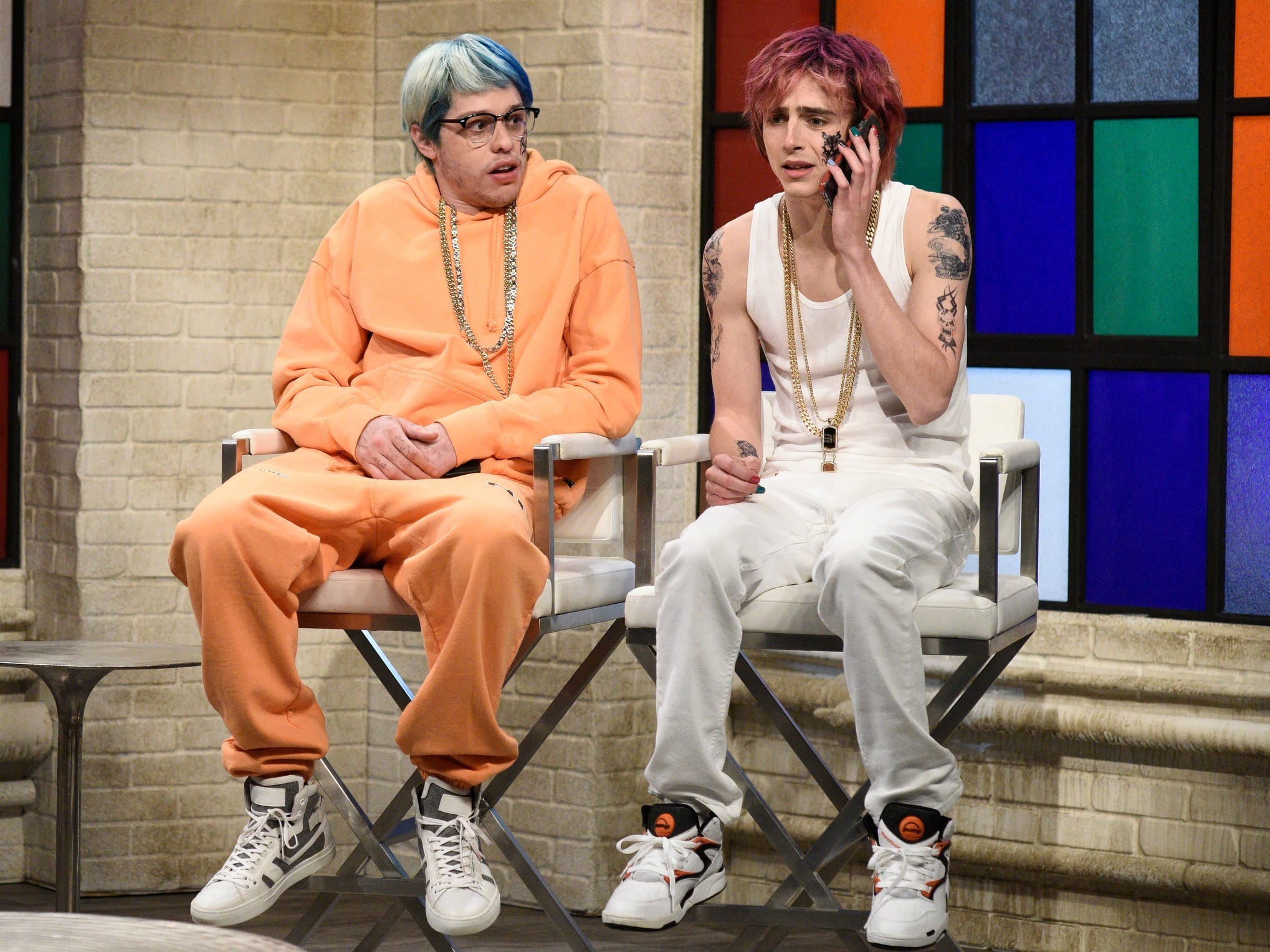 ego nwodim pete davidson and timothee chalamet on saturday night life sketch season 46