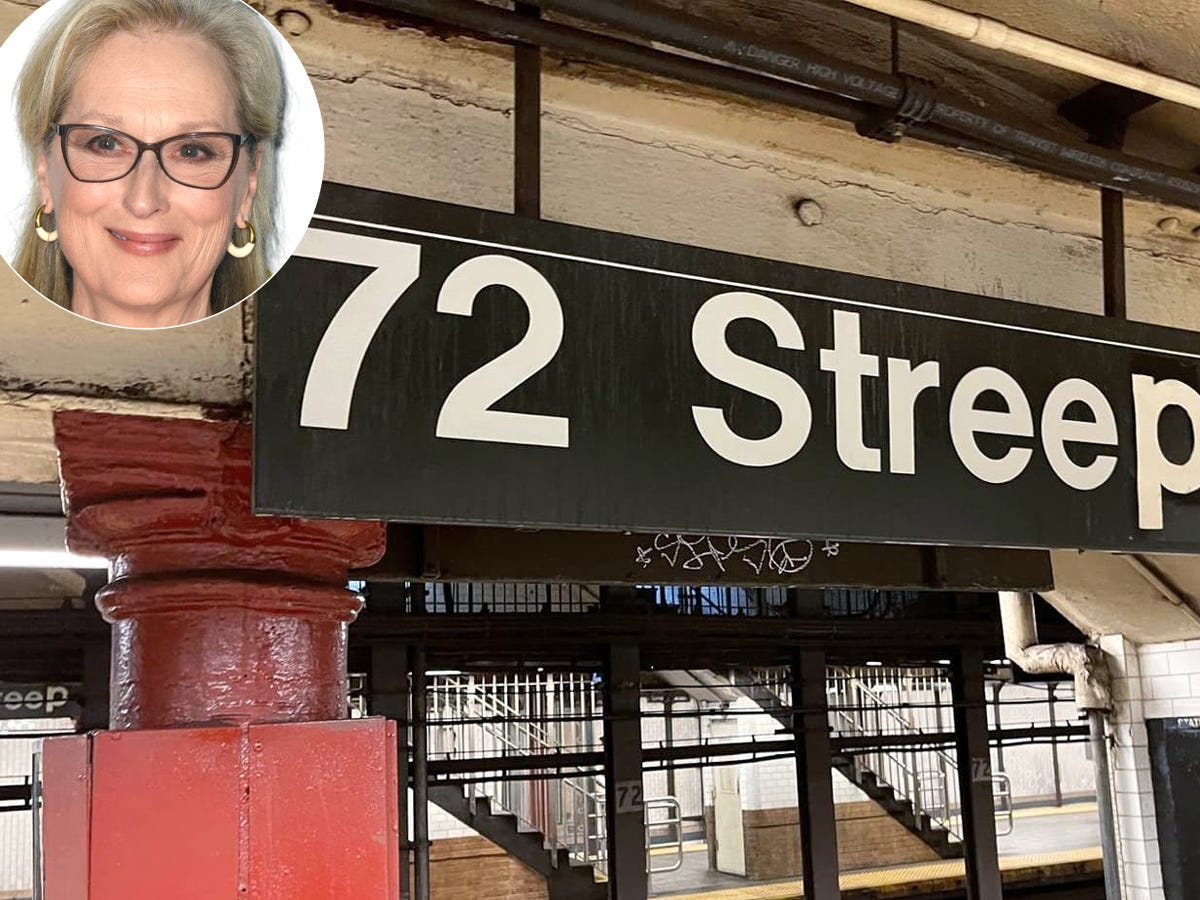 A New York City subway sign has been altered to read "72nd Streep" in honor of actress Meryl Streep's birthday.