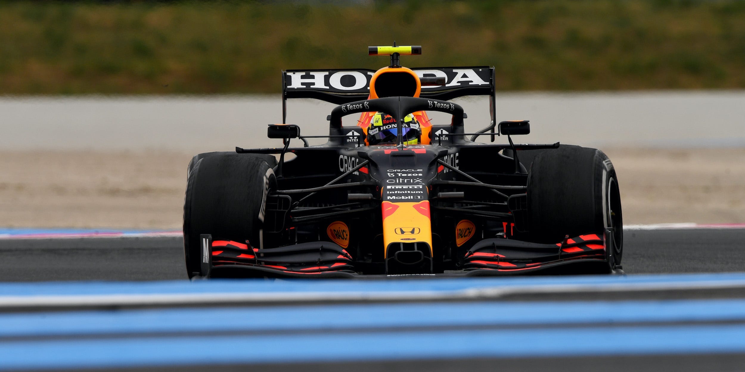 Sergio Perez of Red Bull drives at the 2021 French Grand Prix