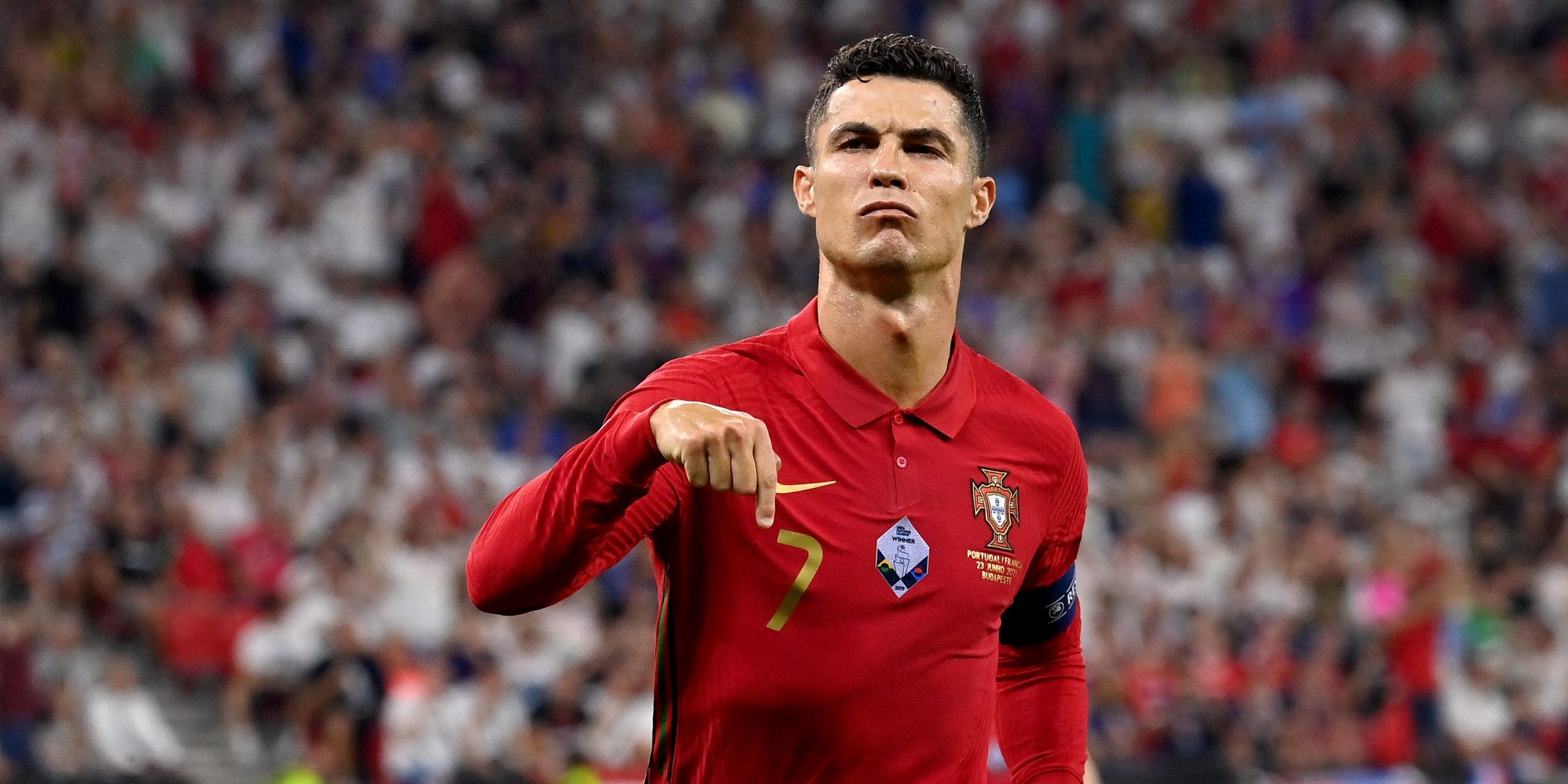 Cristiano Ronaldo after scoring for Portugal in Euro 2020