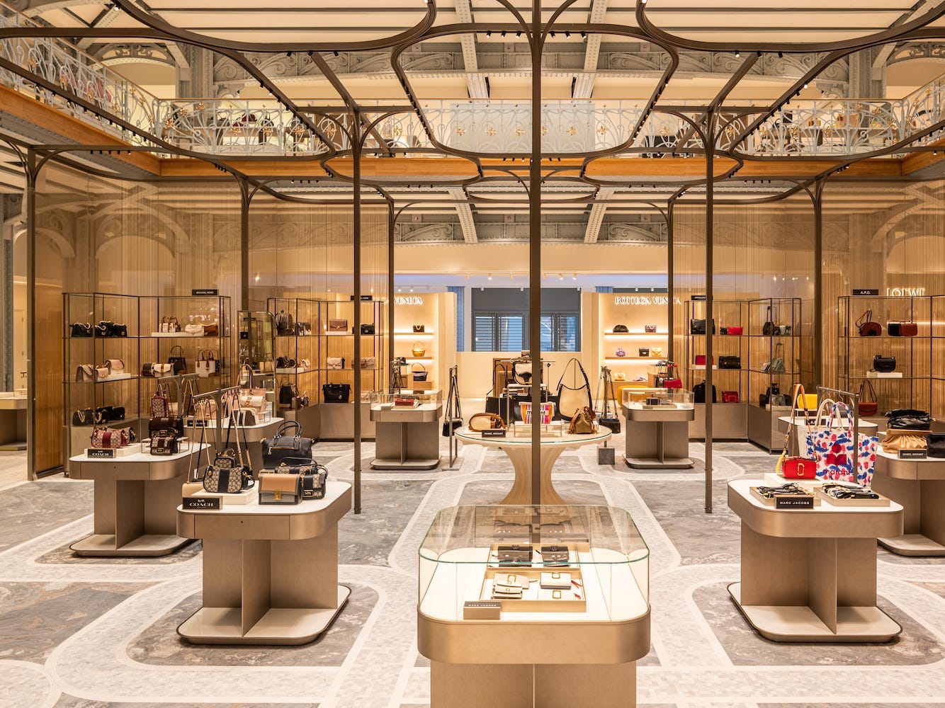 The handbag department at La Samaritaine department store in Paris