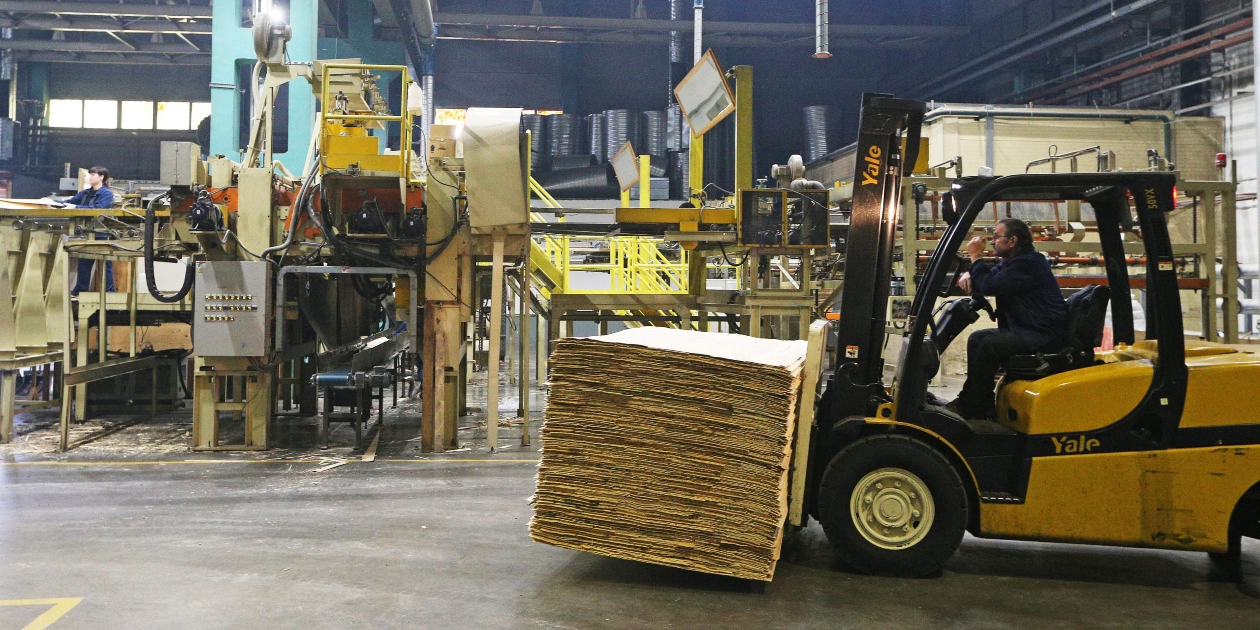 TORZHOK, TVER REGION, RUSSIA - FEBRUARY 10, 2017: Inside the Talion Arbor high-technology timber plant launched as the Torzhok branch of STOD LLC.