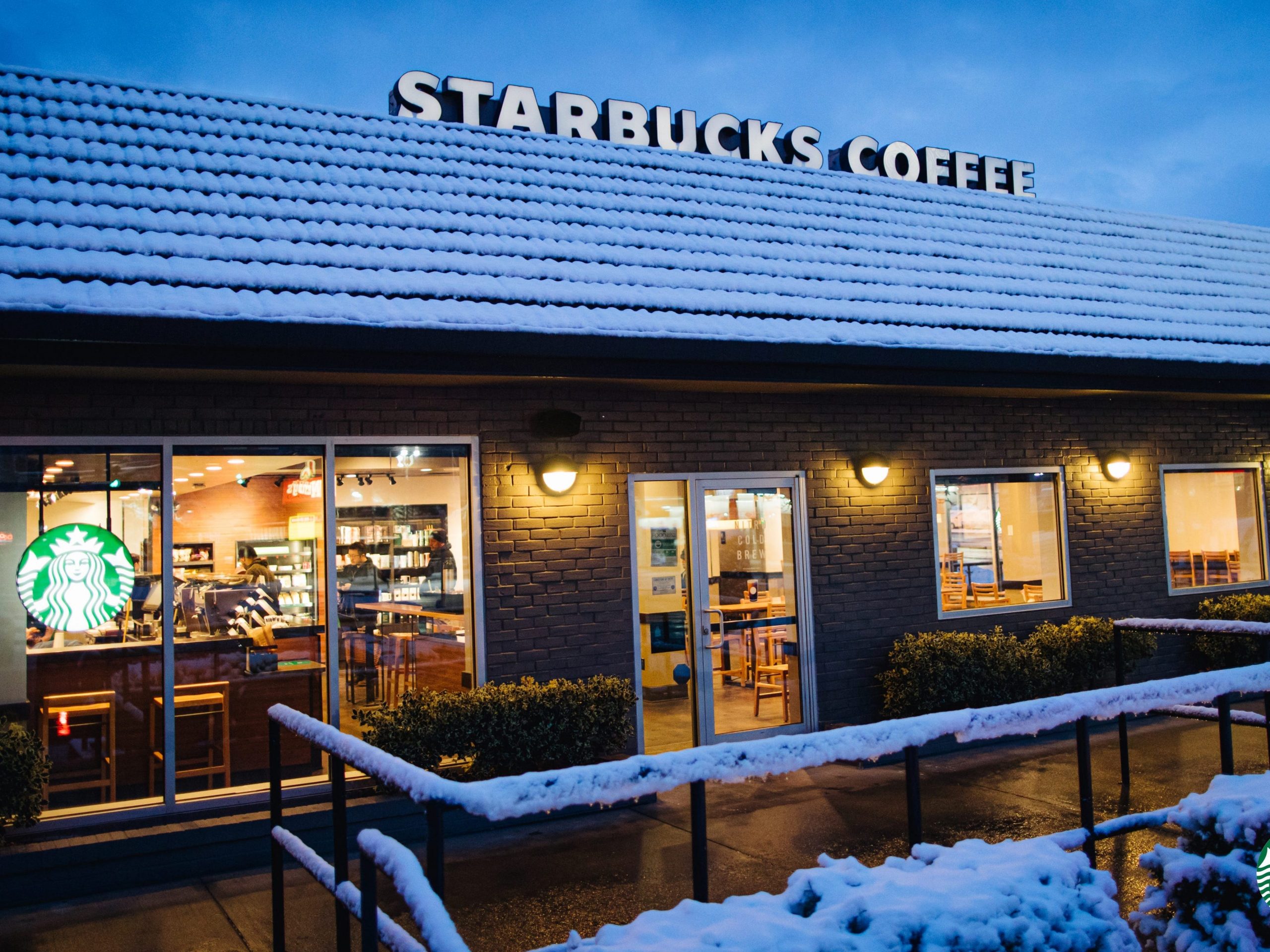 Starbucks Virtual Backgrounds Snowy Store