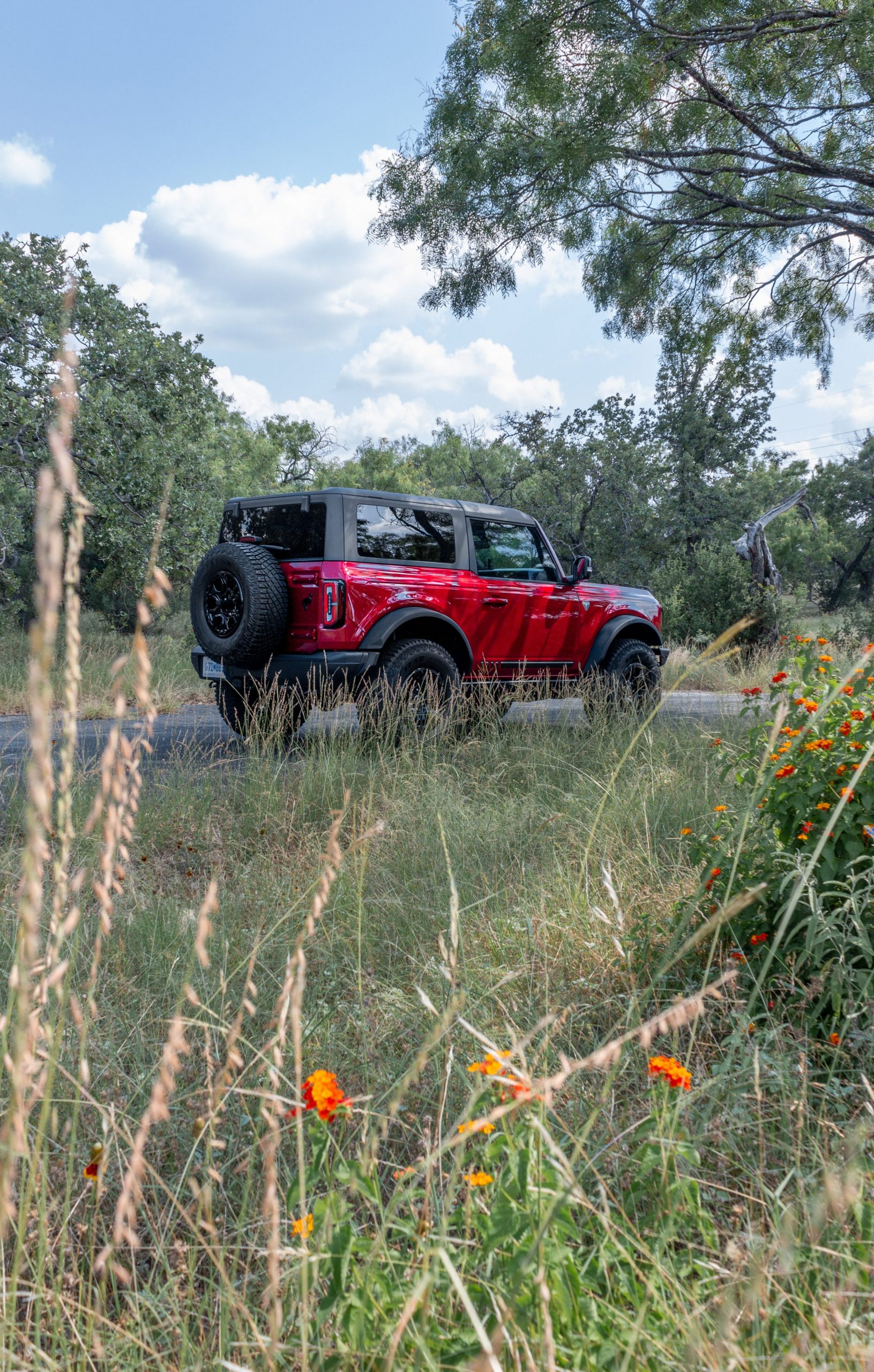 The new ford Bronco on the road.