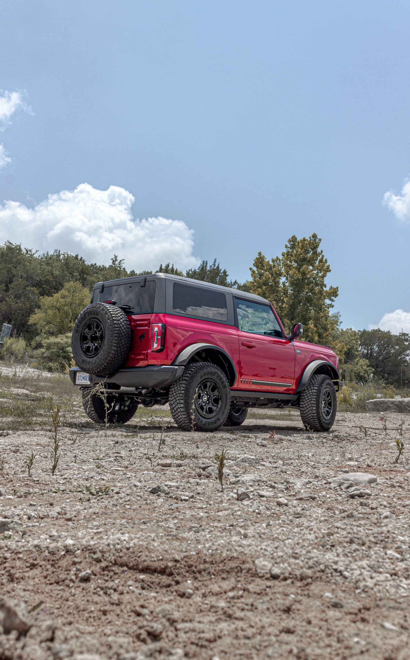 The Ford Bronco near a lake.