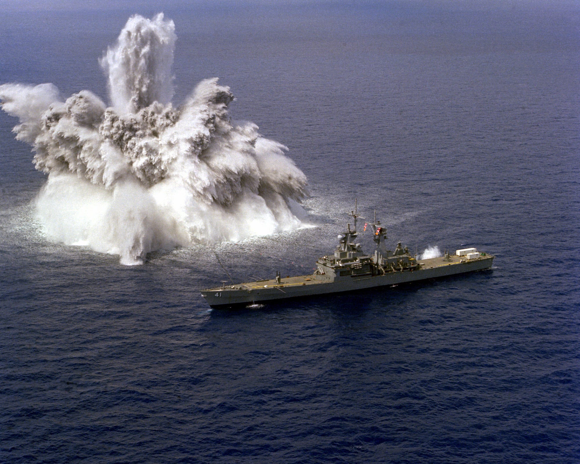 Navy cruiser Arkansas shock trials explosion