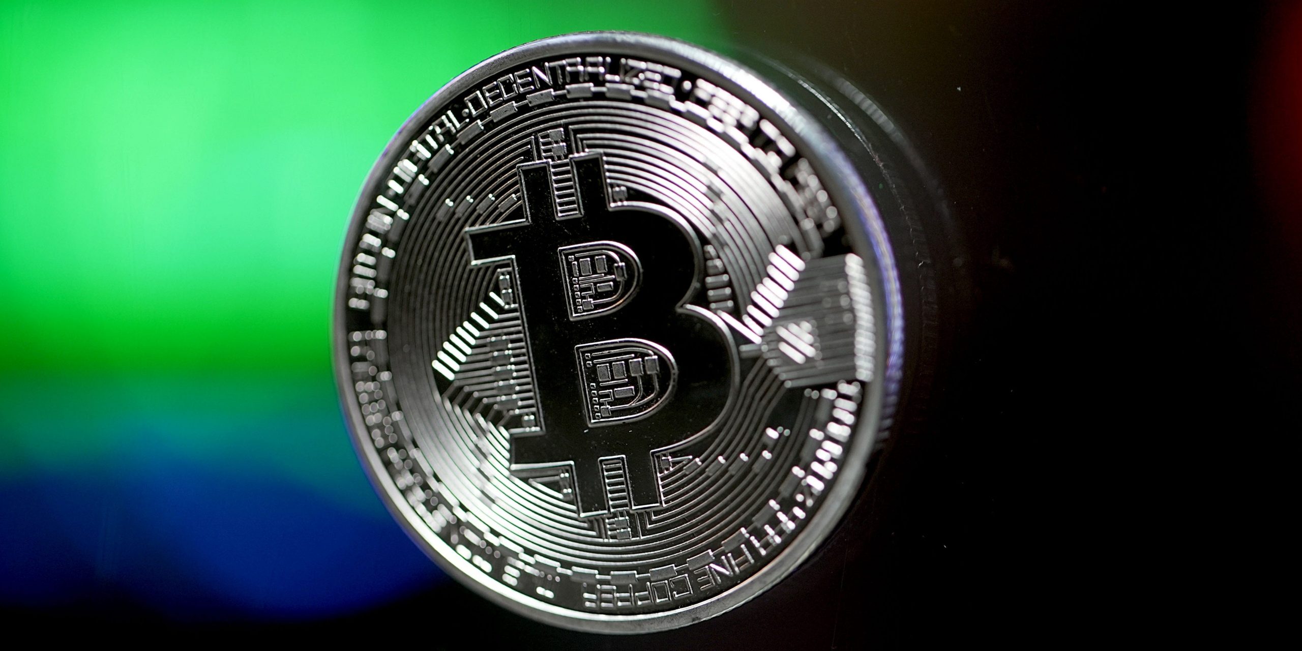 Bitcoin metal coin symbol
