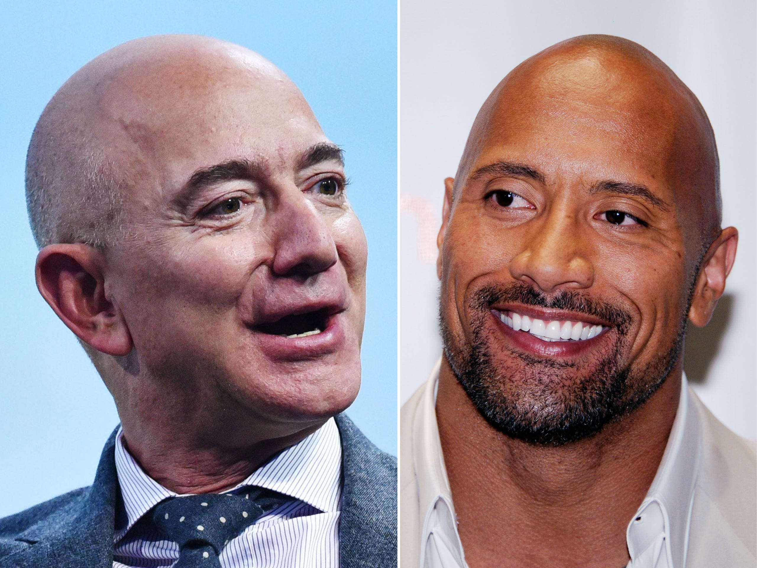 Jeff Bezos and Dwayne "The Rock" Johnson