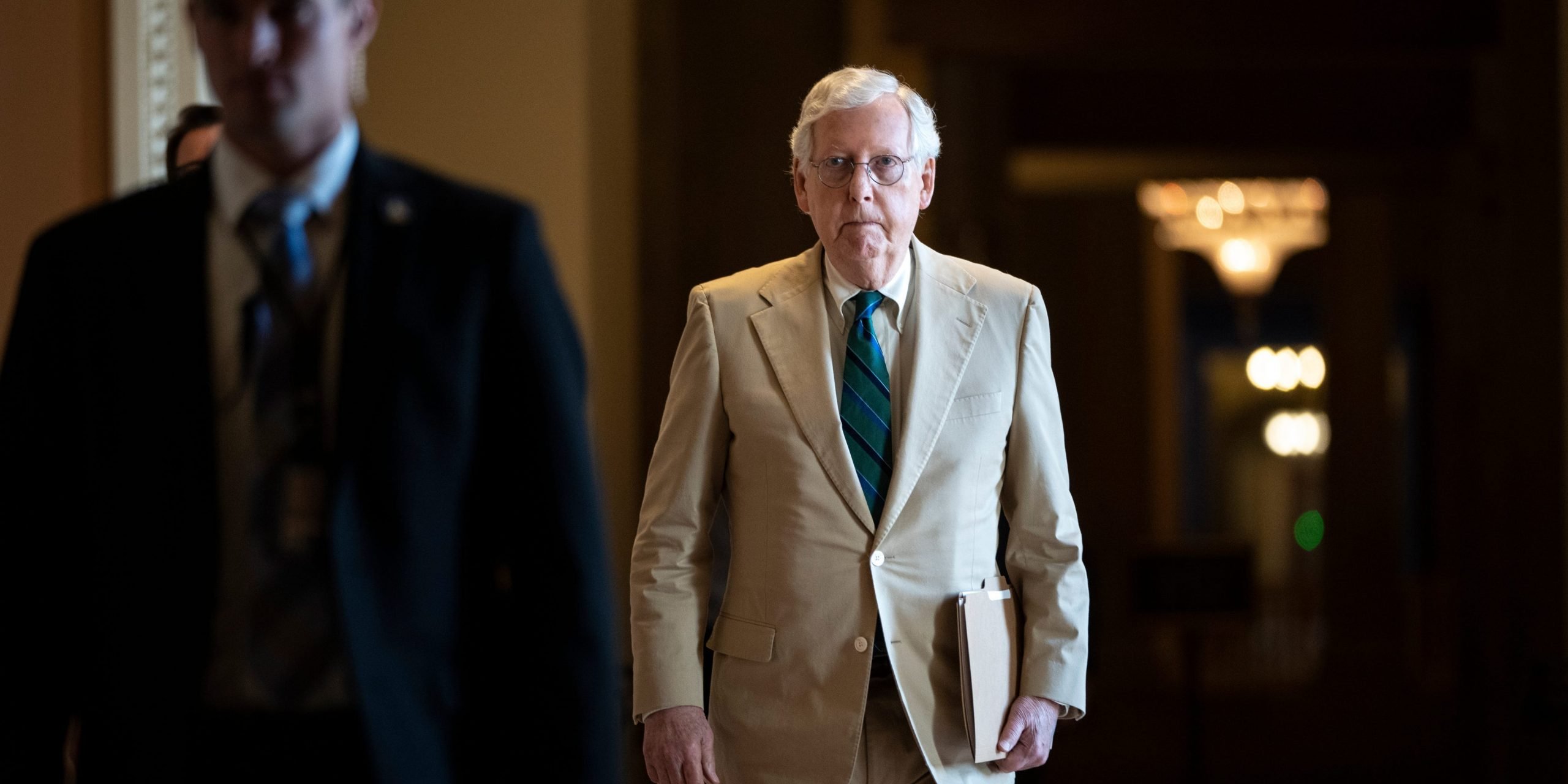 Mitch McConnell tan suit