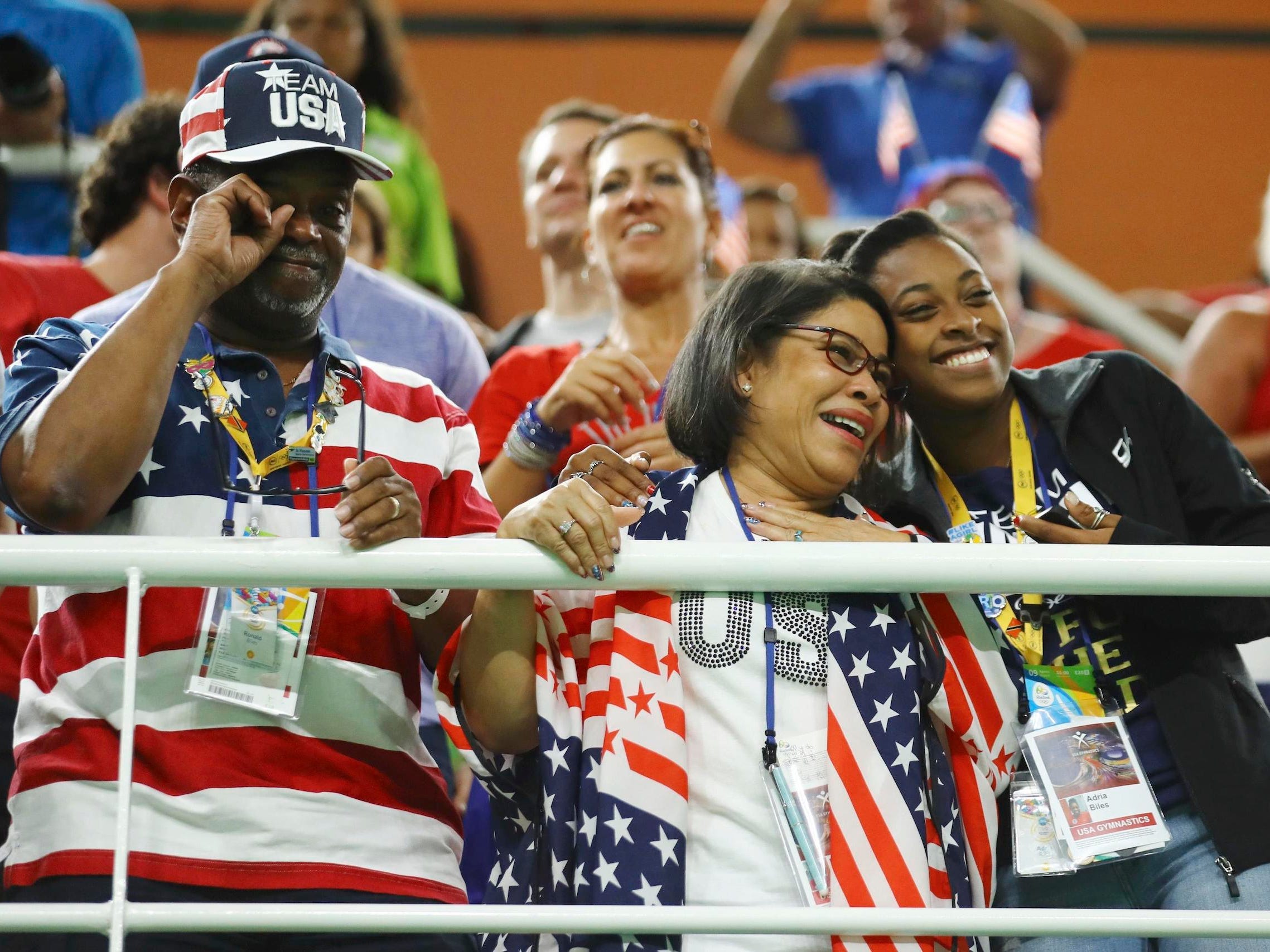 From left: Ron, Nellie, and Adria Biles.