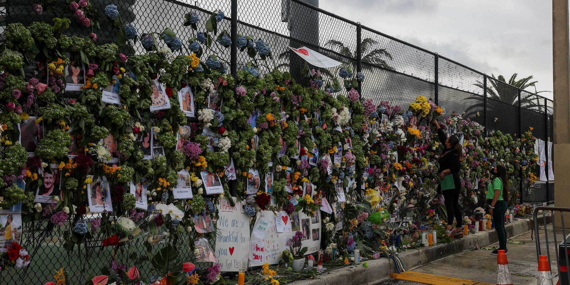 Family members hold vigil for the missing victims of Surfside condo collapse in Surfside, Florida, United States, on June 29, 2021.