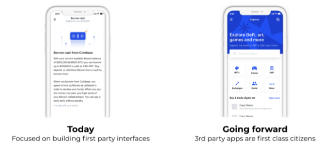 any app built on decentralized crypto rails will be accessible to users of the Coinbase app.