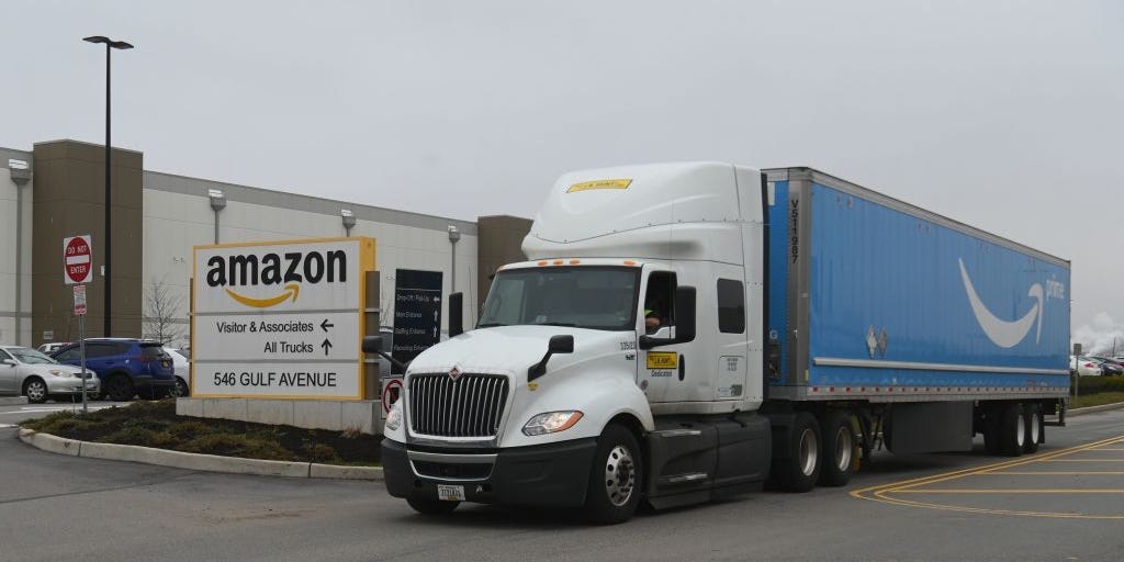 amazon warehouse truck shipping