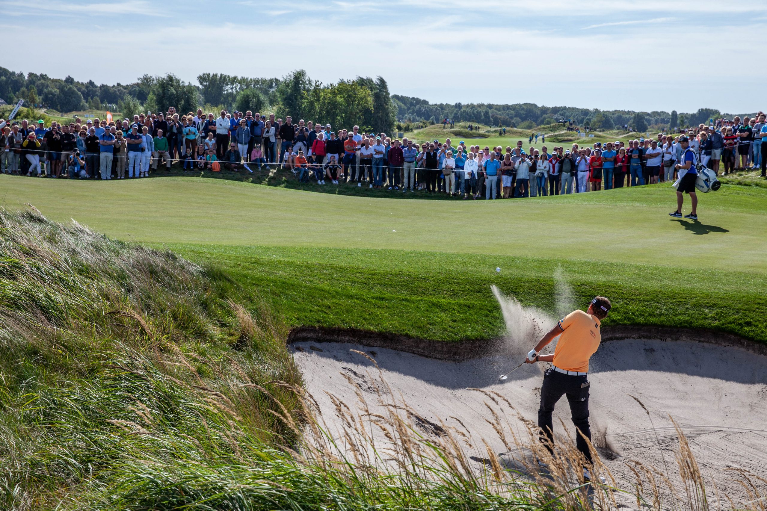 Golfer Joost Luiten in actie bij het KLM Open 2019 op The International.  Foto: ANP