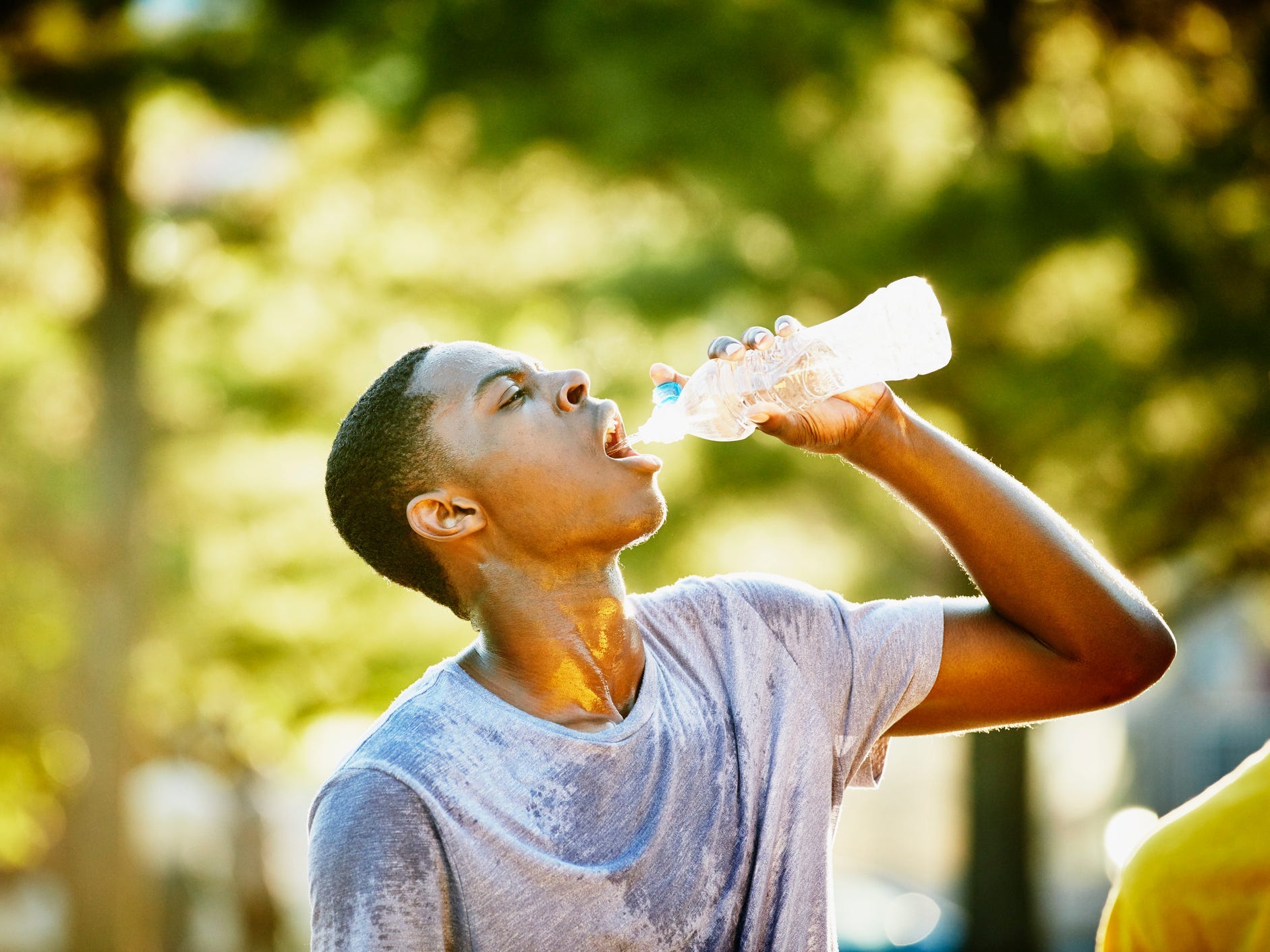 drinking water dehydrated working out exercise sweating