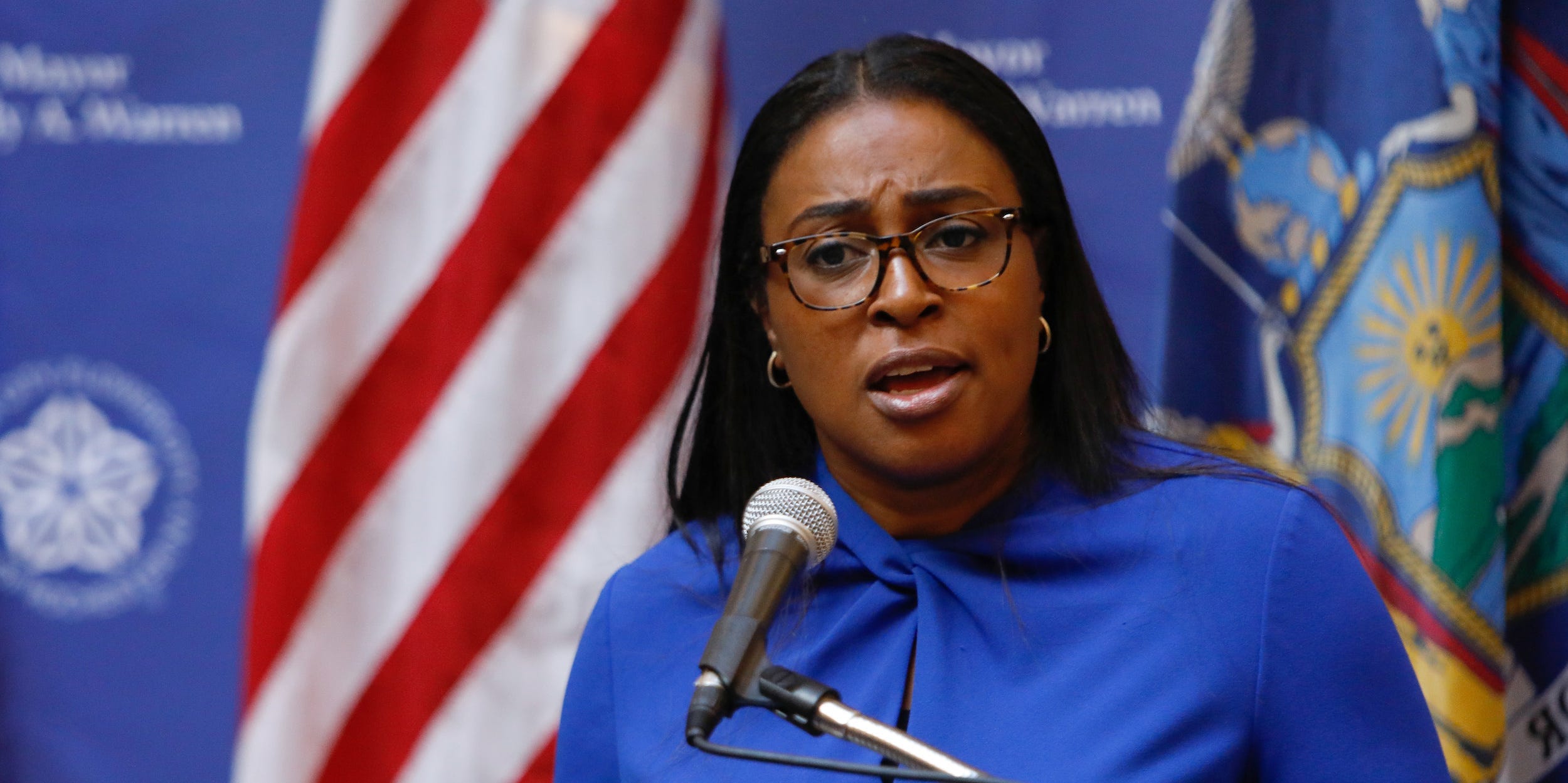 Mayor Lovely A. Warren speaks to media following the death of a Black man, Daniel Prude, after police put a spit hood over his head during an arrest on March 23, in Rochester, New York, U.S. September 3, 2020.